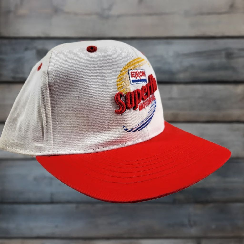 Vintage VINTAGE EXXON MOTOR OIL DIRECT 3D EMBROIDERED Hat Snap-Back Men Adjustable White Size ONE SIZE - 1 Thumbnail