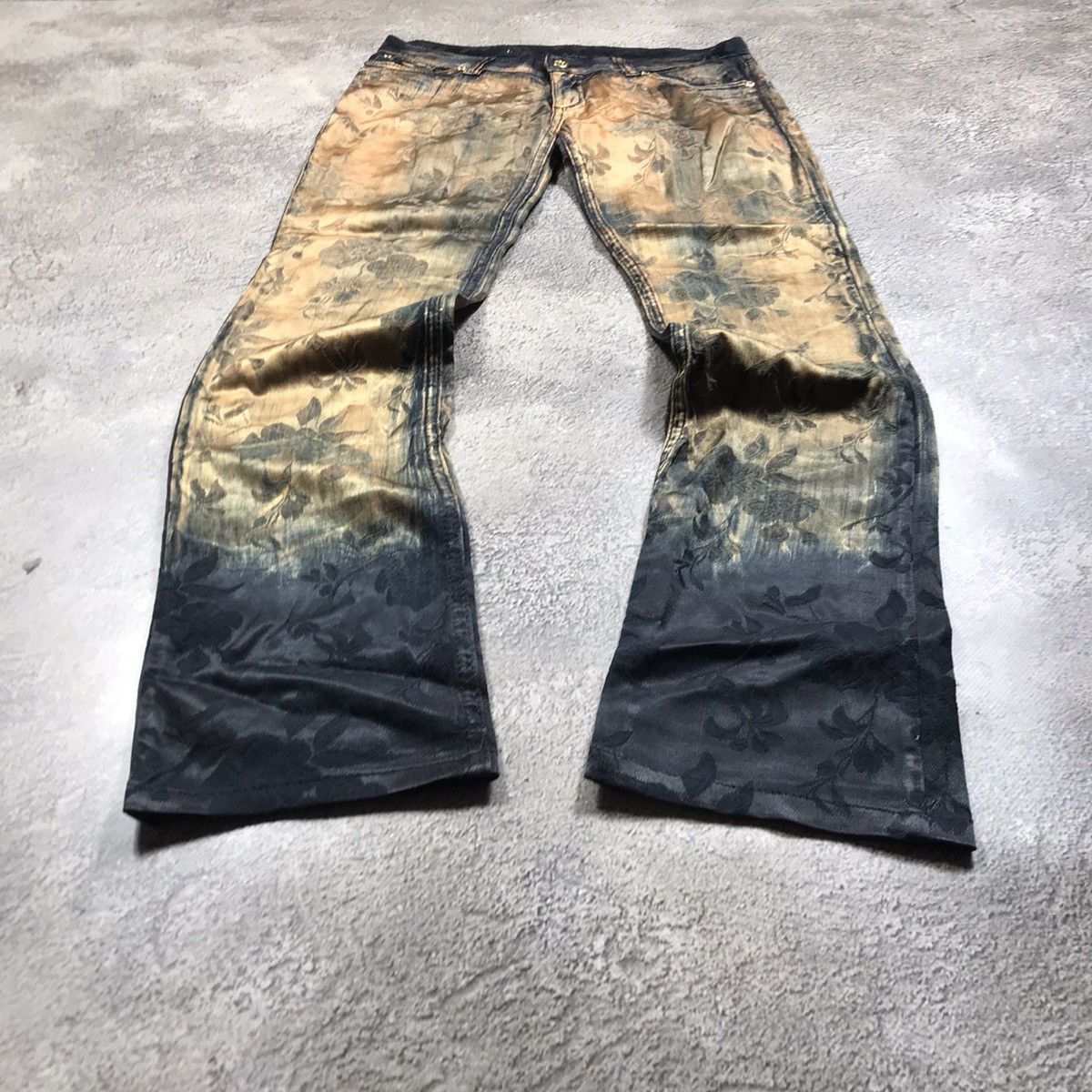 Vintage Vintage 90s Y2K Baggy Wide Leg Tie Dye Sweatpants Grunge 27 Size 27" / US 4 / IT 40 - 1 Thumbnail