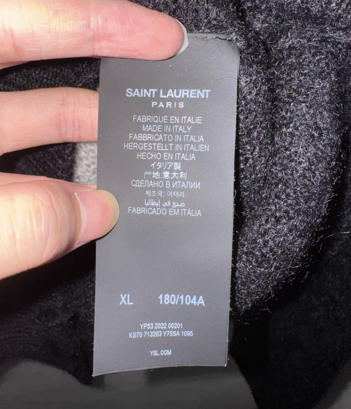 Saint Laurent Paris Saint Laurent (SLP) 22FW Black/White Mohair Playboy Sweater Size US XL / EU 56 / 4 - 6 Thumbnail