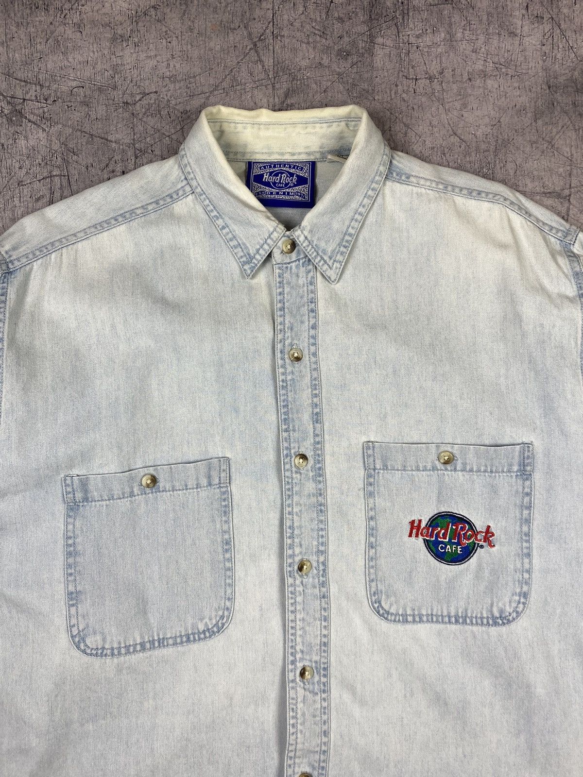 Hard Rock Cafe Vintage Hard Rock Cafe New York Denim Button Up Shirt Size US S / EU 44-46 / 1 - 5 Thumbnail