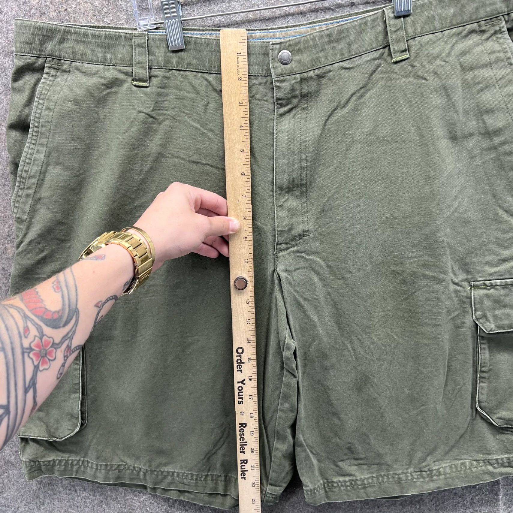 Vintage Columbia Cargo Shorts Mens 44 Big & Tall Green Flat Front Casual 12 Inseam Size US 44 / EU 60 - 5 Thumbnail