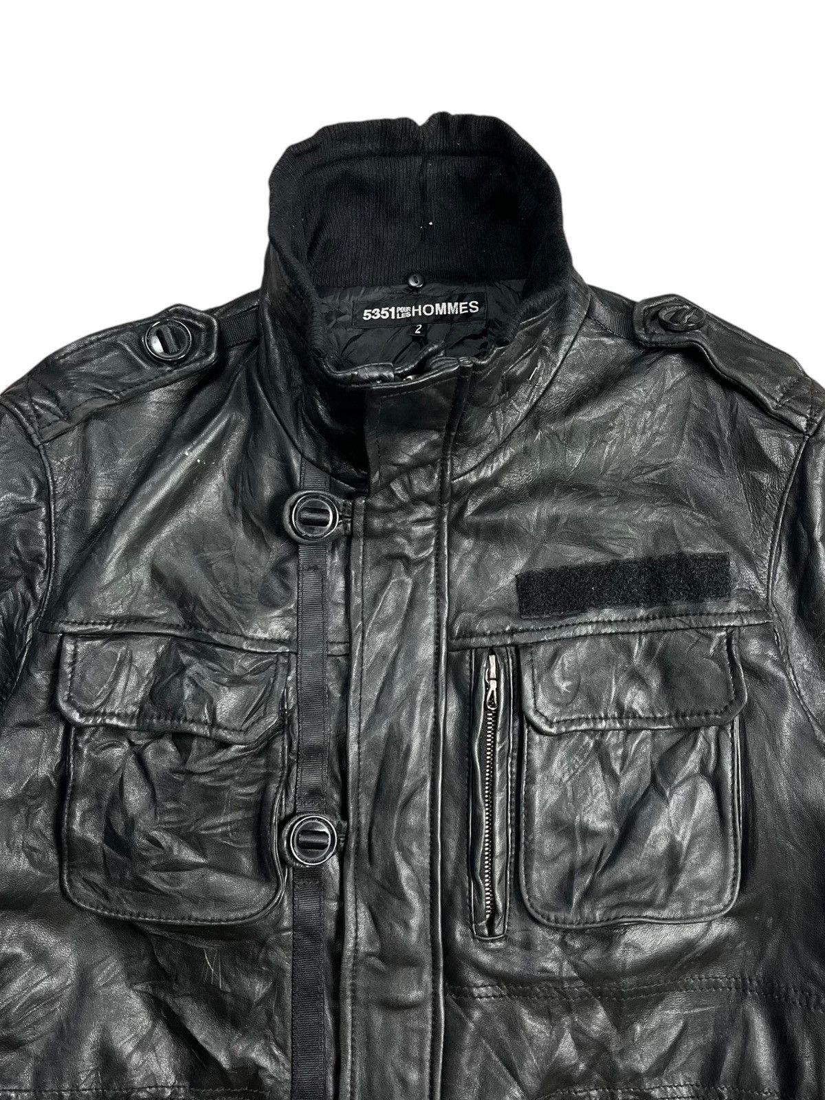 5351 POUR LES HOMMES 5351 Pourless Hommes - Riri Zips Leather Jacket Size US M / EU 48-50 / 2 - 6 Thumbnail