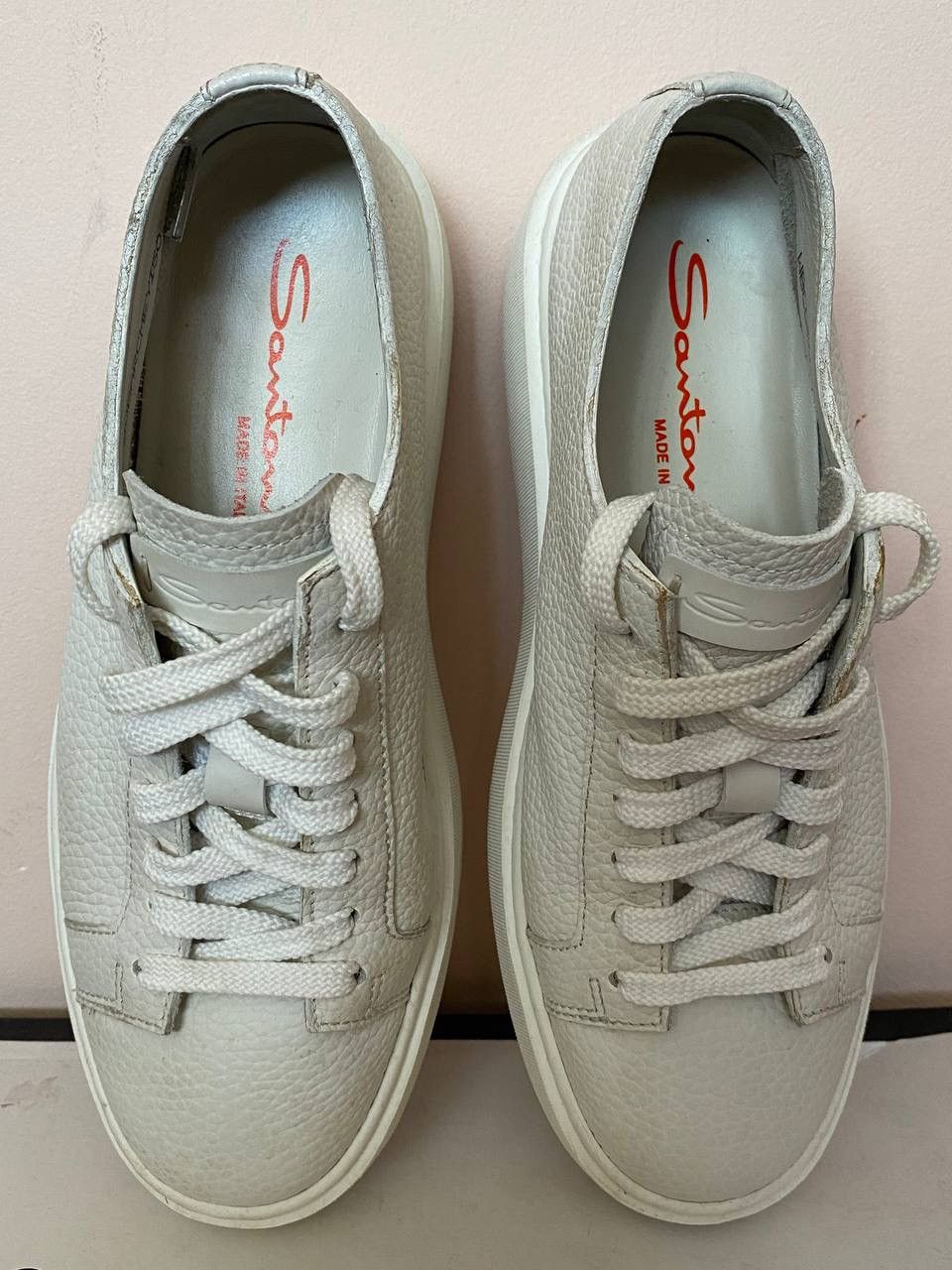 Santoni Santoni Design White women's Leather Classic Sneakers Size US 7 / IT 37 - 8 Thumbnail