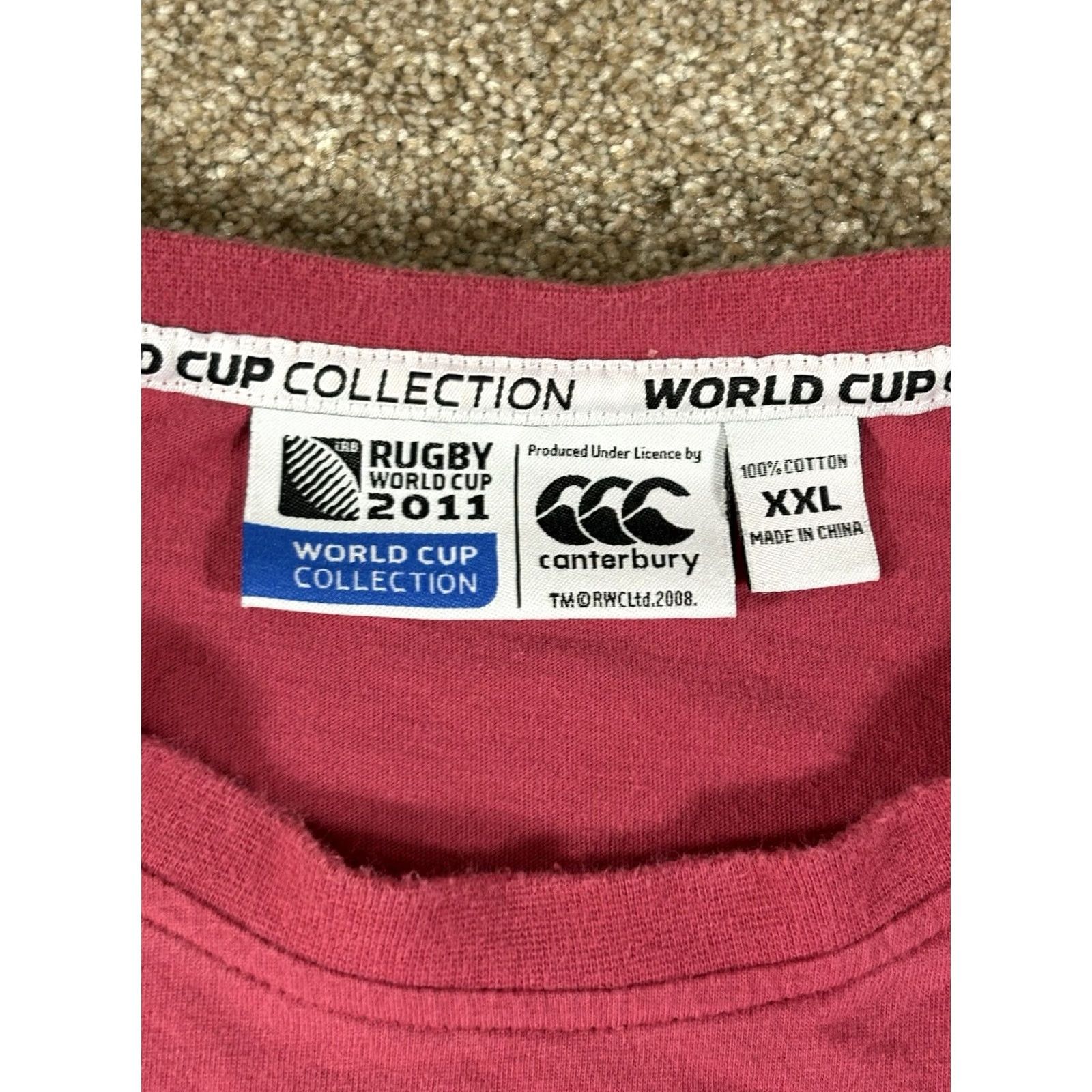 Vintage Canterbury T-Shirt Red Graphic New Zealand Rugby World Cup 2011 Adult XXL Unisex Size US XXL / EU 58 / 5 - 4 Thumbnail