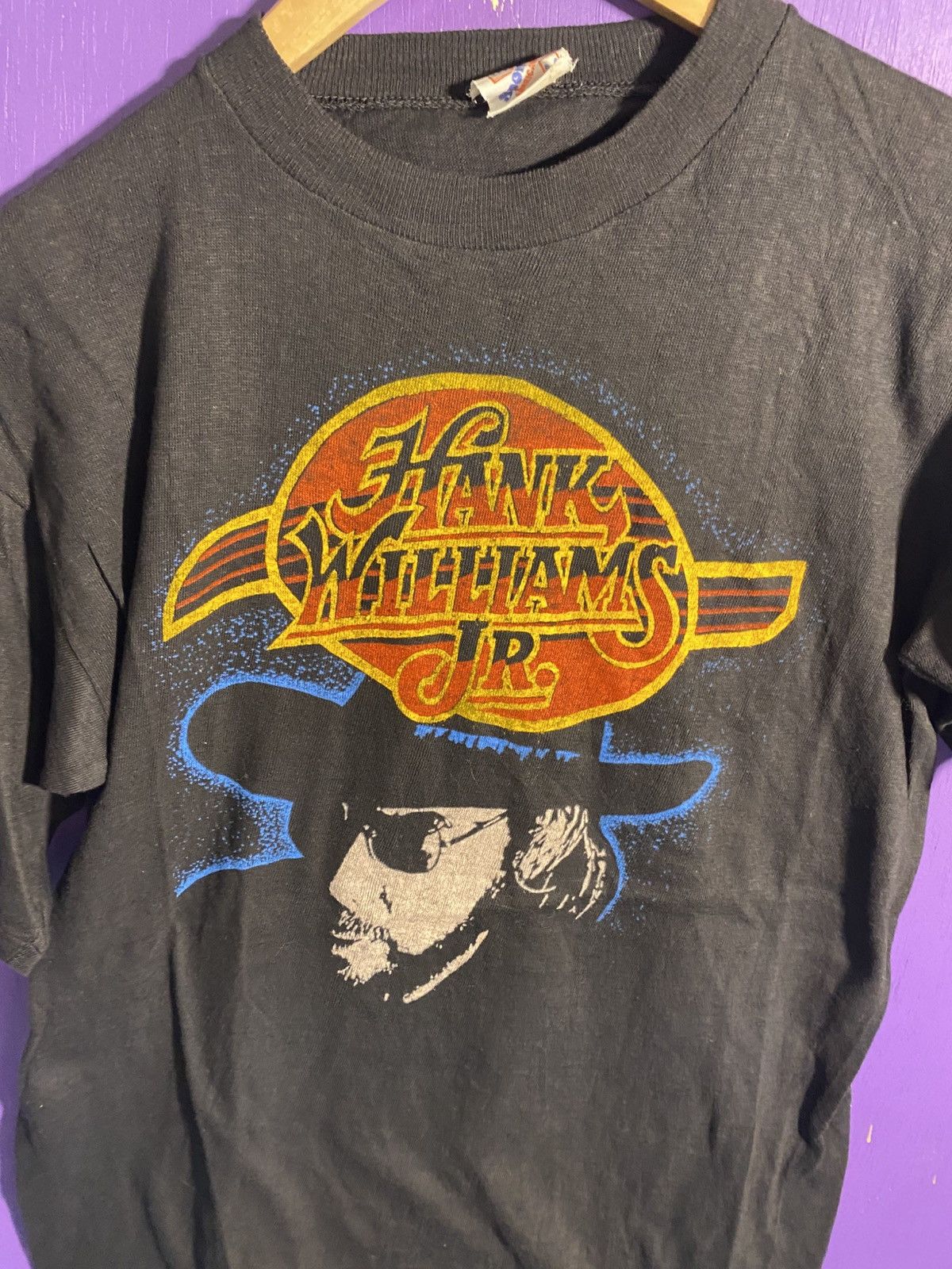 Band Tees × Vintage Vintage 80s Hank Williams Jr face t-shirt Size US M / EU 48-50 / 2 - 3 Thumbnail