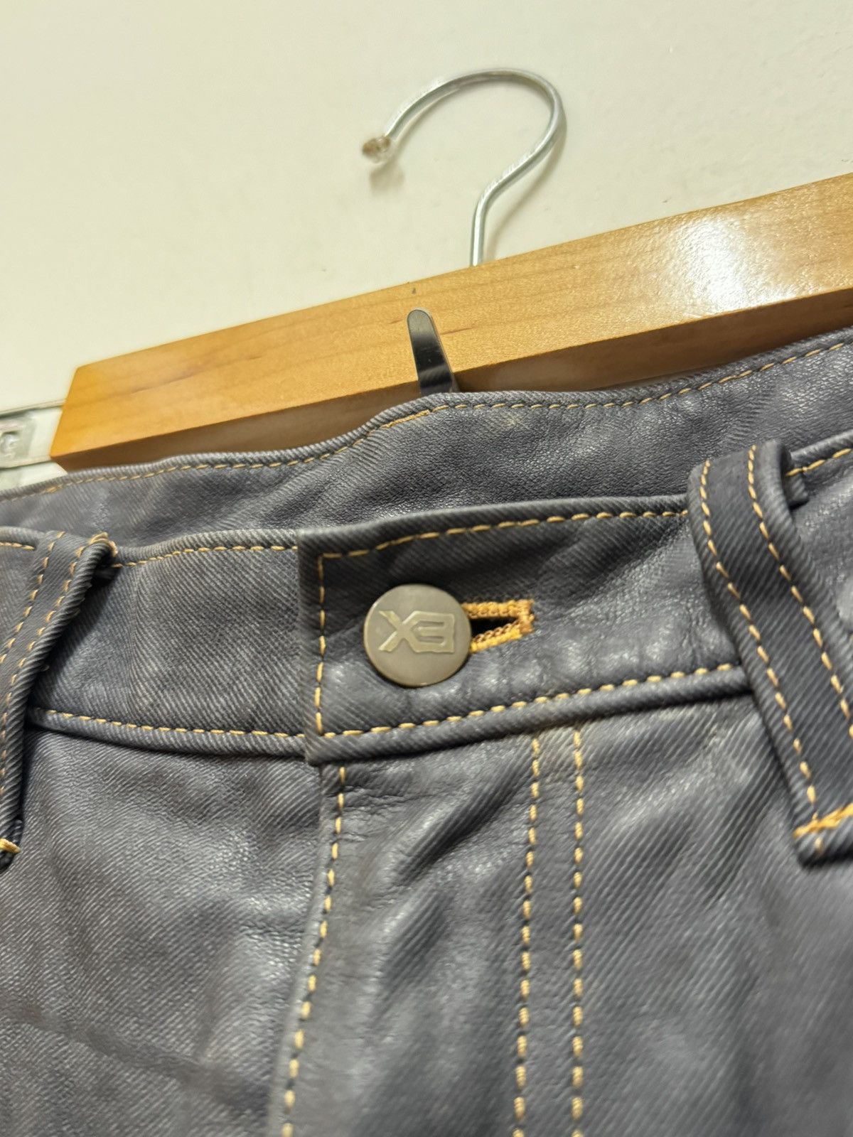 Vintage Explorer leather jeans Japan Size US 35 - 6 Thumbnail