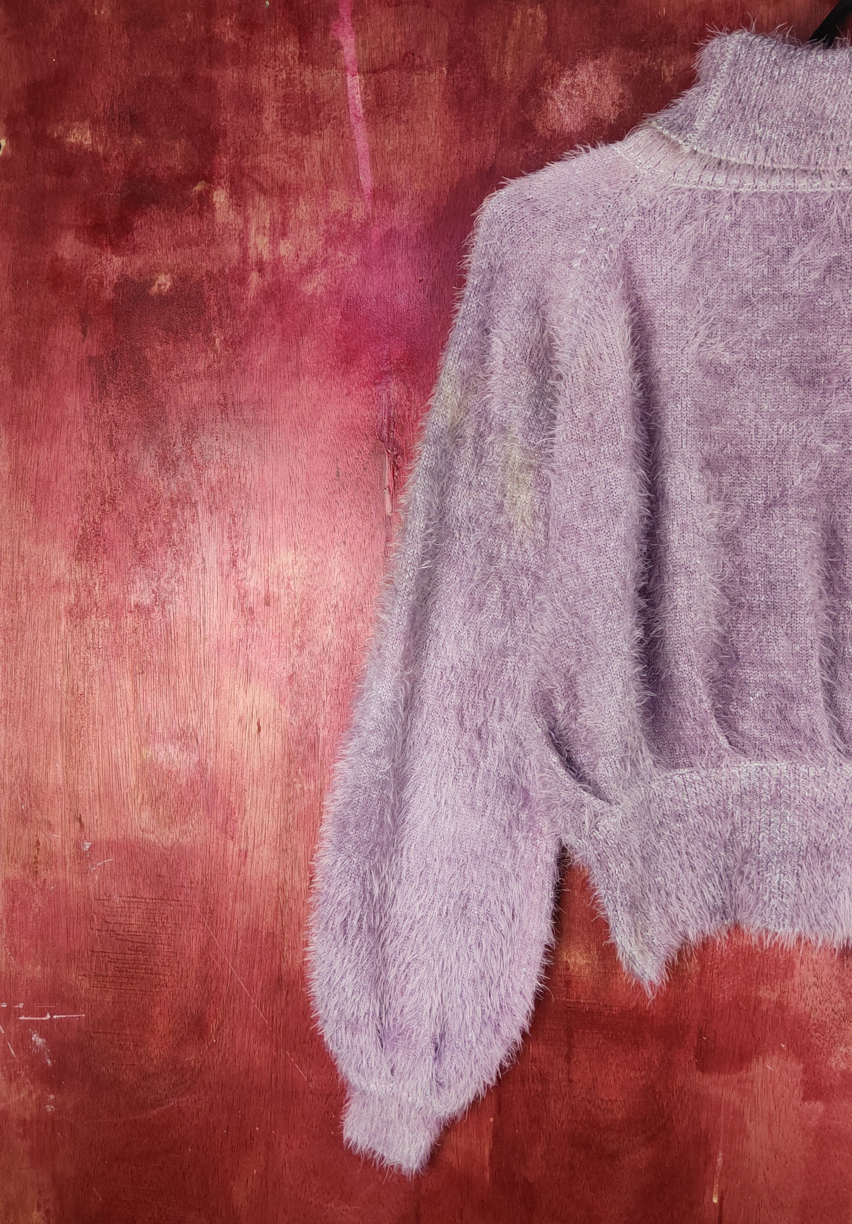 Homespun Knitwear Kobe Lettuce Purple faded Shaggy Fur Mohair Knitwear #S2278 Size S / US 4 / IT 40 - 8 Thumbnail