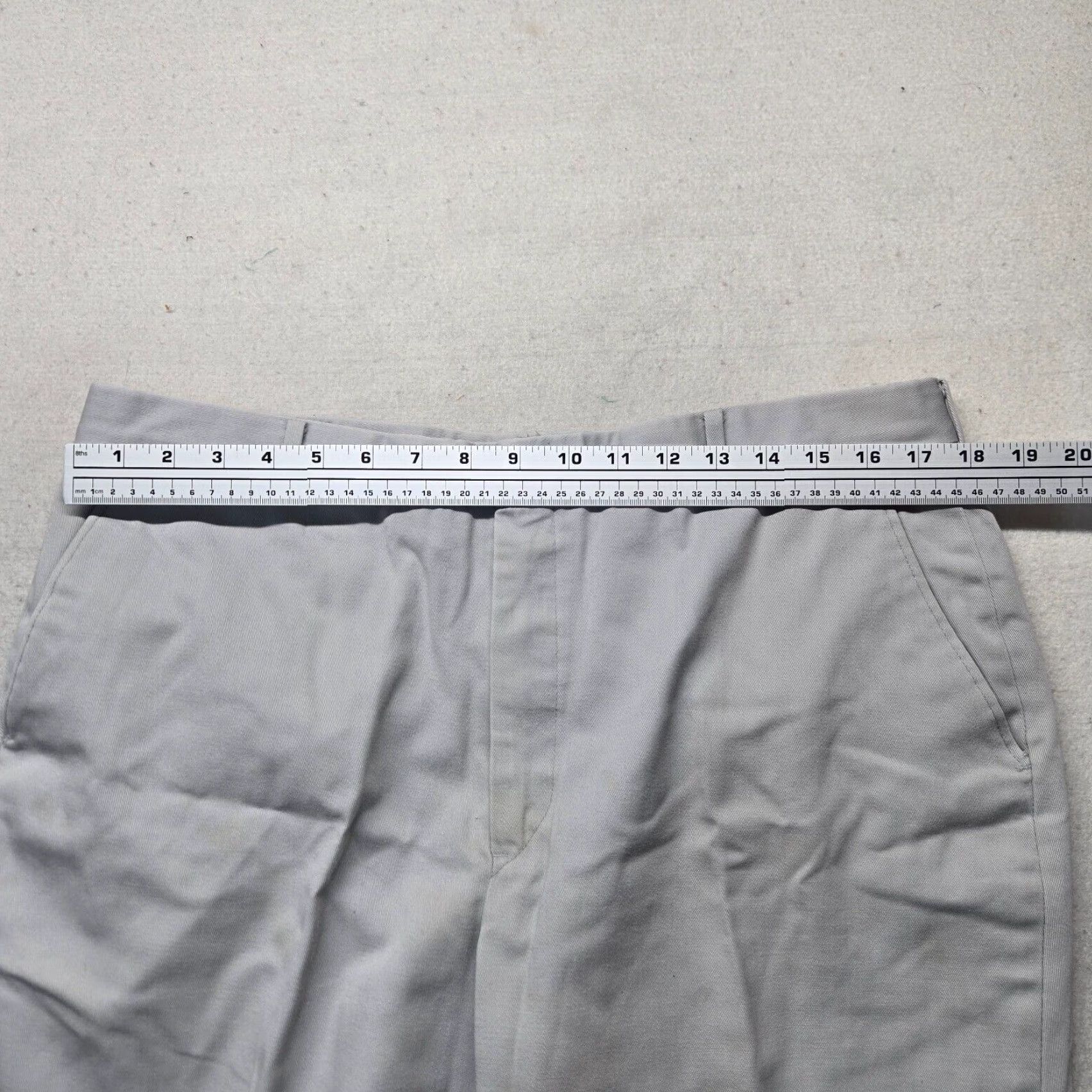 Farah Farah Pants Flat Front Khakis Gray 36x28 Mens Belt Loops Pockets Size US 36 / EU 52 - 4 Thumbnail