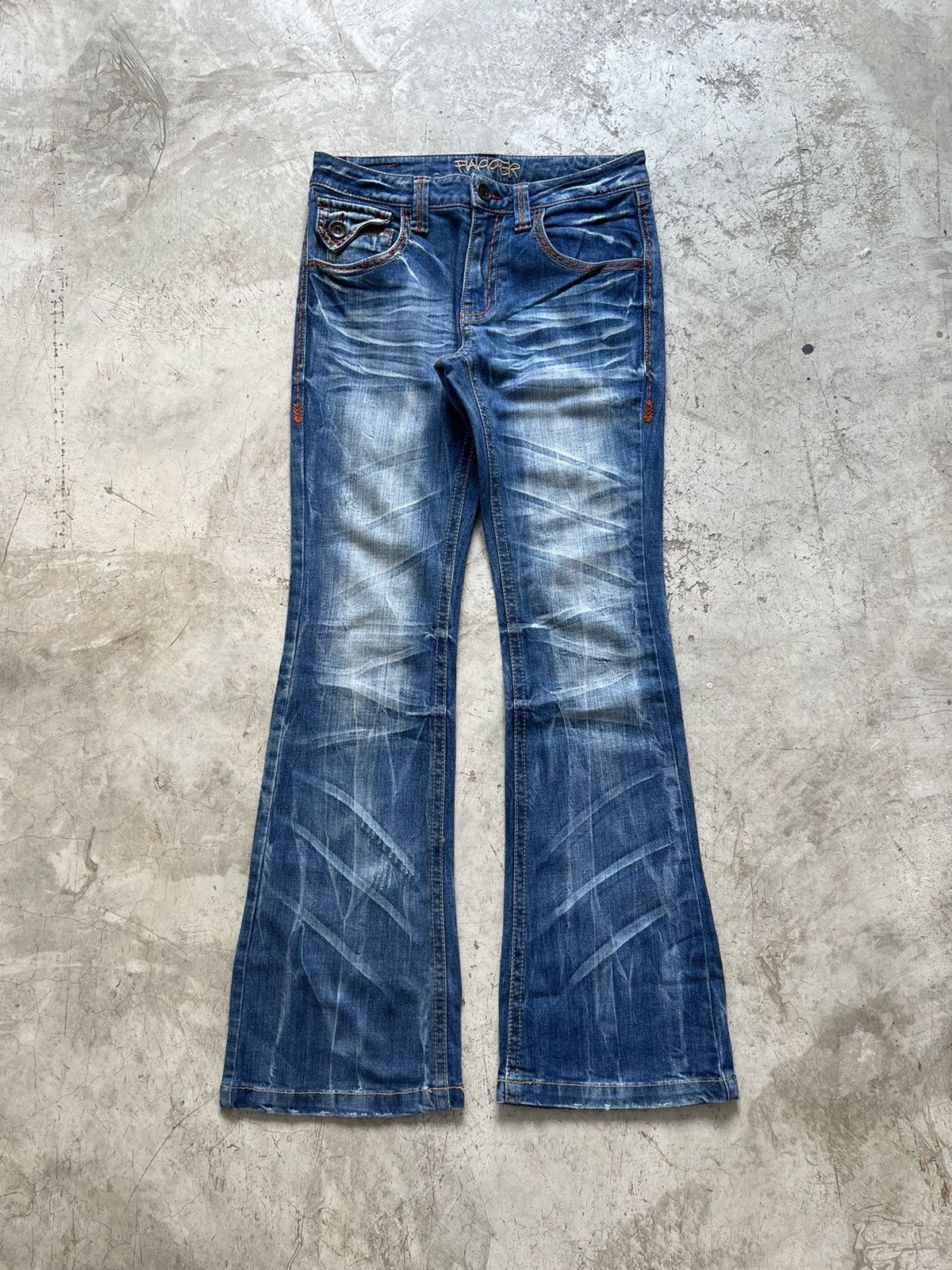 Japanese Brand Vintage Flapper Flared Jeans Size US 29 - 3 Thumbnail