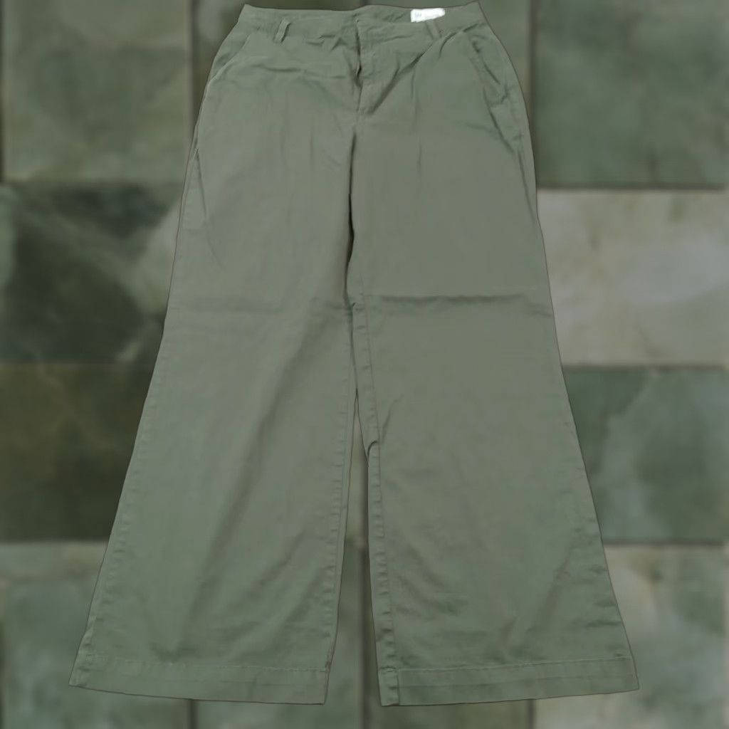 Gap Gap Wide Leg Stretch Pants Womens Green Size 16 Casual Cotton Bootcut Size 38" / US 16 / IT 52 - 1 Thumbnail