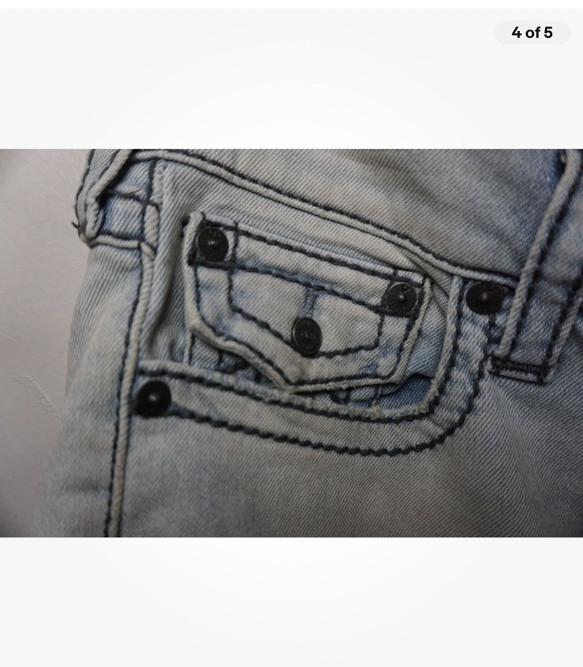 True religion Big T distressed shorts
