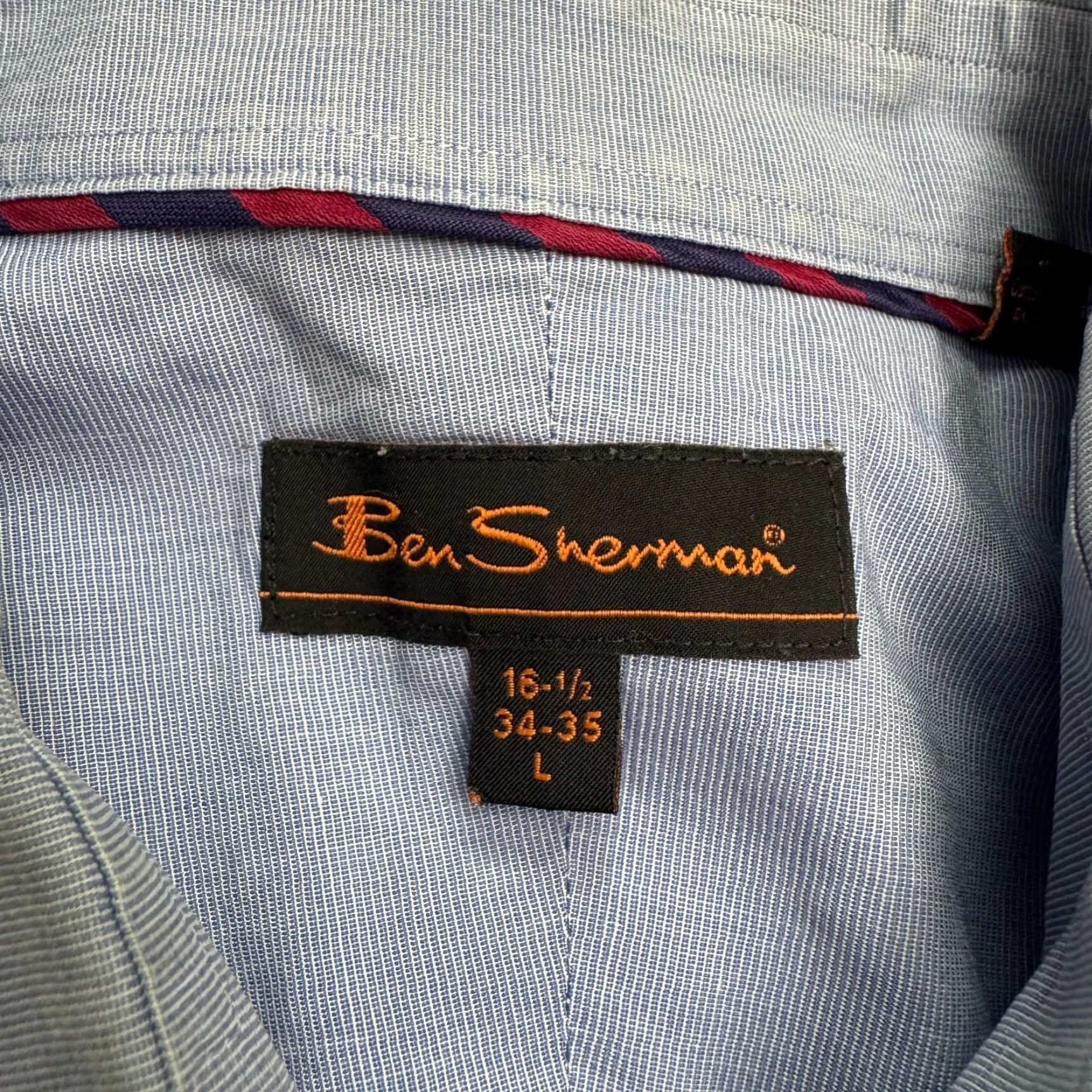 Ben Sherman Ben Sherman Dress Shirt Mens 16.5 34/35 Blue Cotton Button Down Classic Workwear Size 42R - 6 Thumbnail