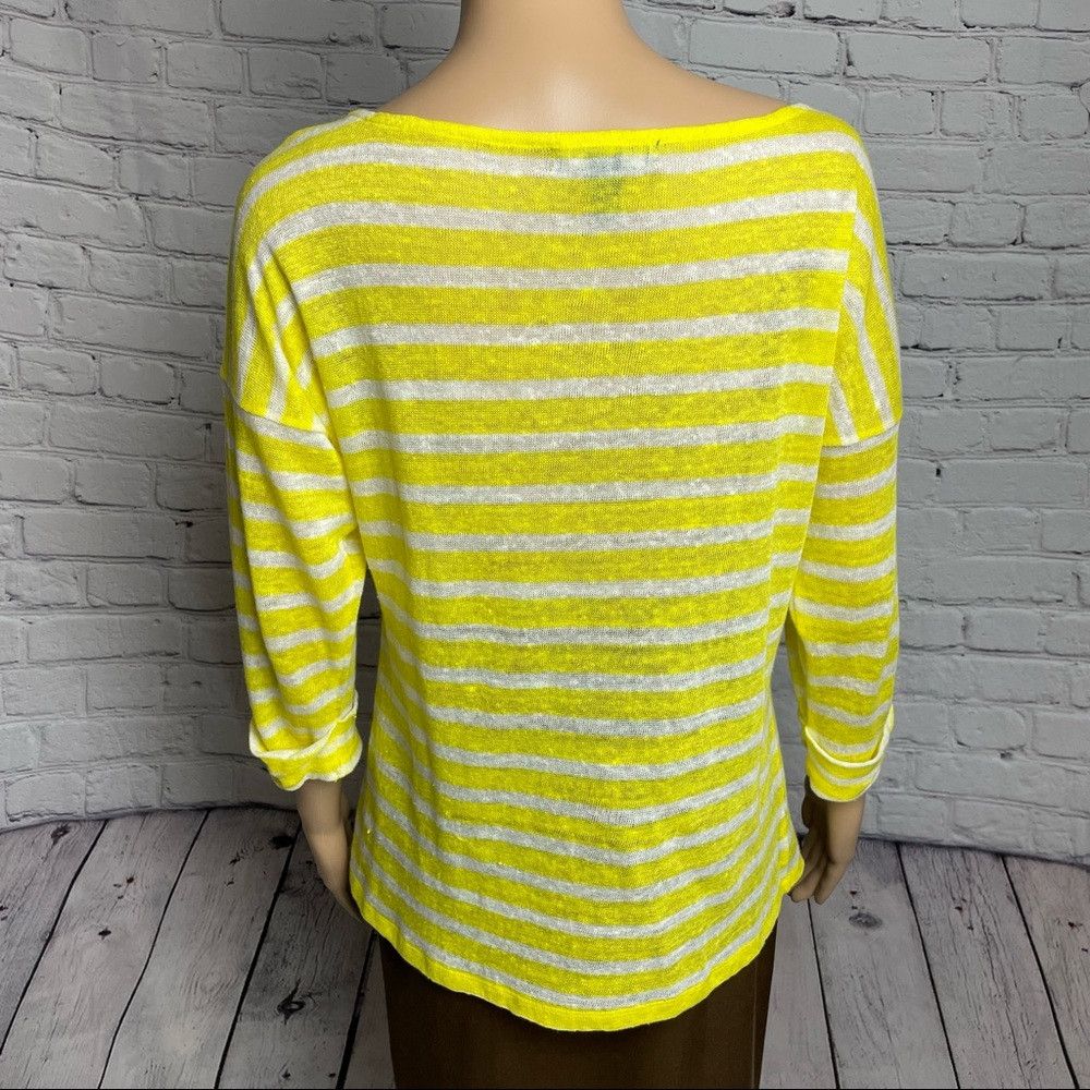 Lauren Ralph Lauren New Lauren Ralph Lauren Linen Yellow White Striped 3/4 Slee Size M / US 6-8 / IT 42-44 - 5 Thumbnail