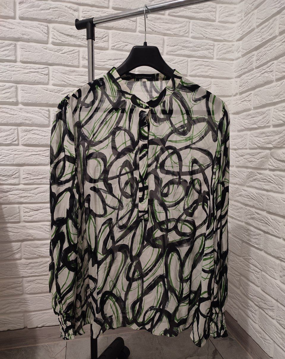 Luisa Cerano Luisa Cerano Abstract Swirl Print Blouse Ivory/black Size XL / US 12-14 / IT 48-50 - 3 Thumbnail