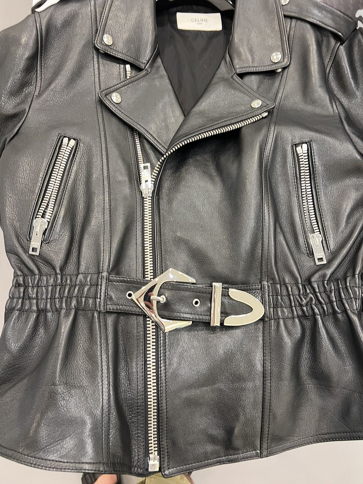Celine × Hedi Slimane Mens runway leather belted jacket 50 $7999 Size US M / EU 48-50 / 2 - 3 Thumbnail