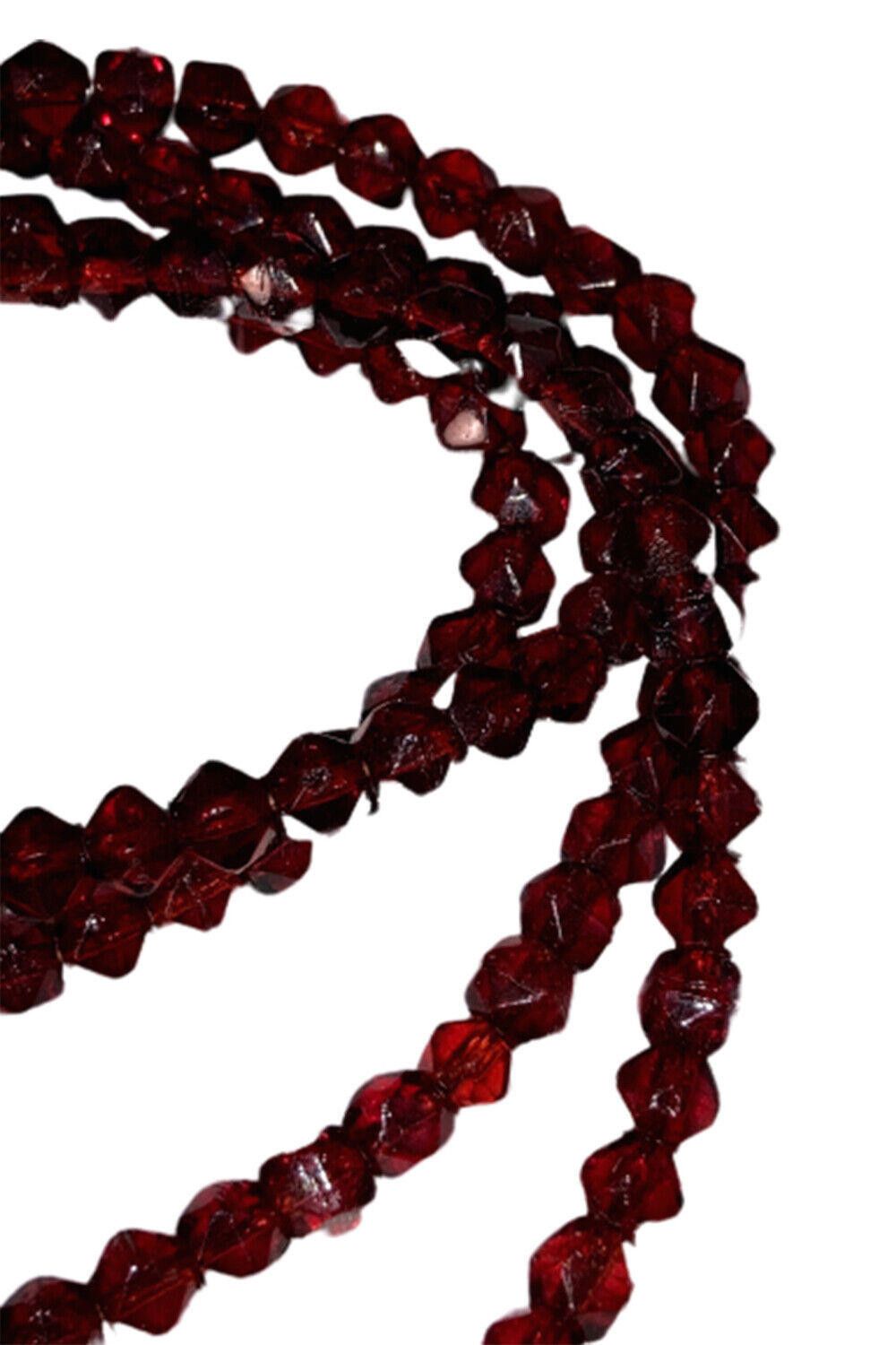 Designer Art Deco Faceted Red Wine Glass Flapper Necklace Size ONE SIZE - 4 Thumbnail