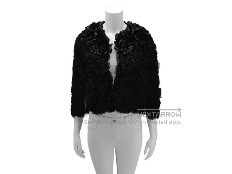 Givenchy Givenchy Black 3D Flower Jacket Size XS / US 0-2 / IT 36-38 - 1 Thumbnail