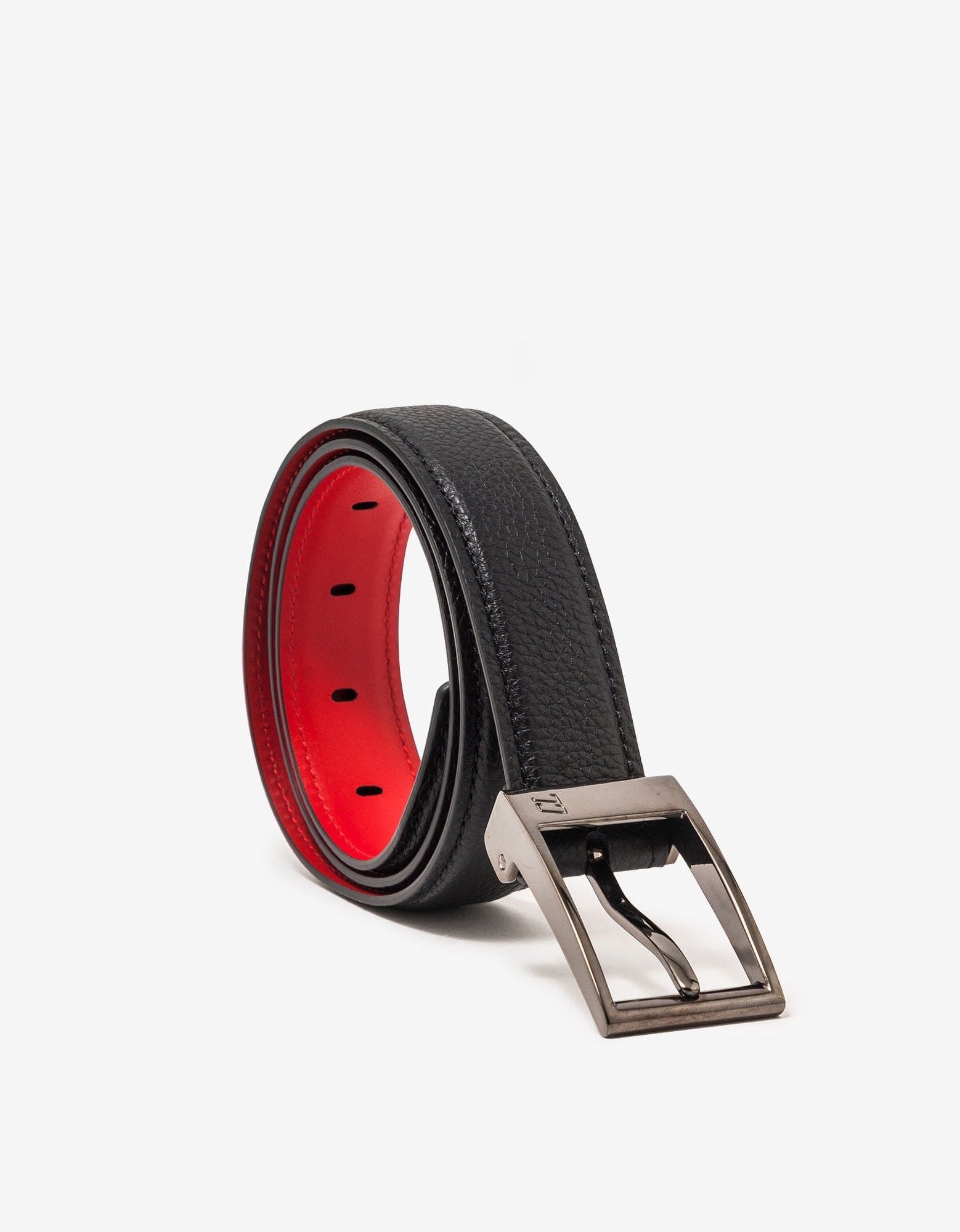image of Christian Louboutin Bizbelt Empire Leather Black Belt, Men's (Size 28)