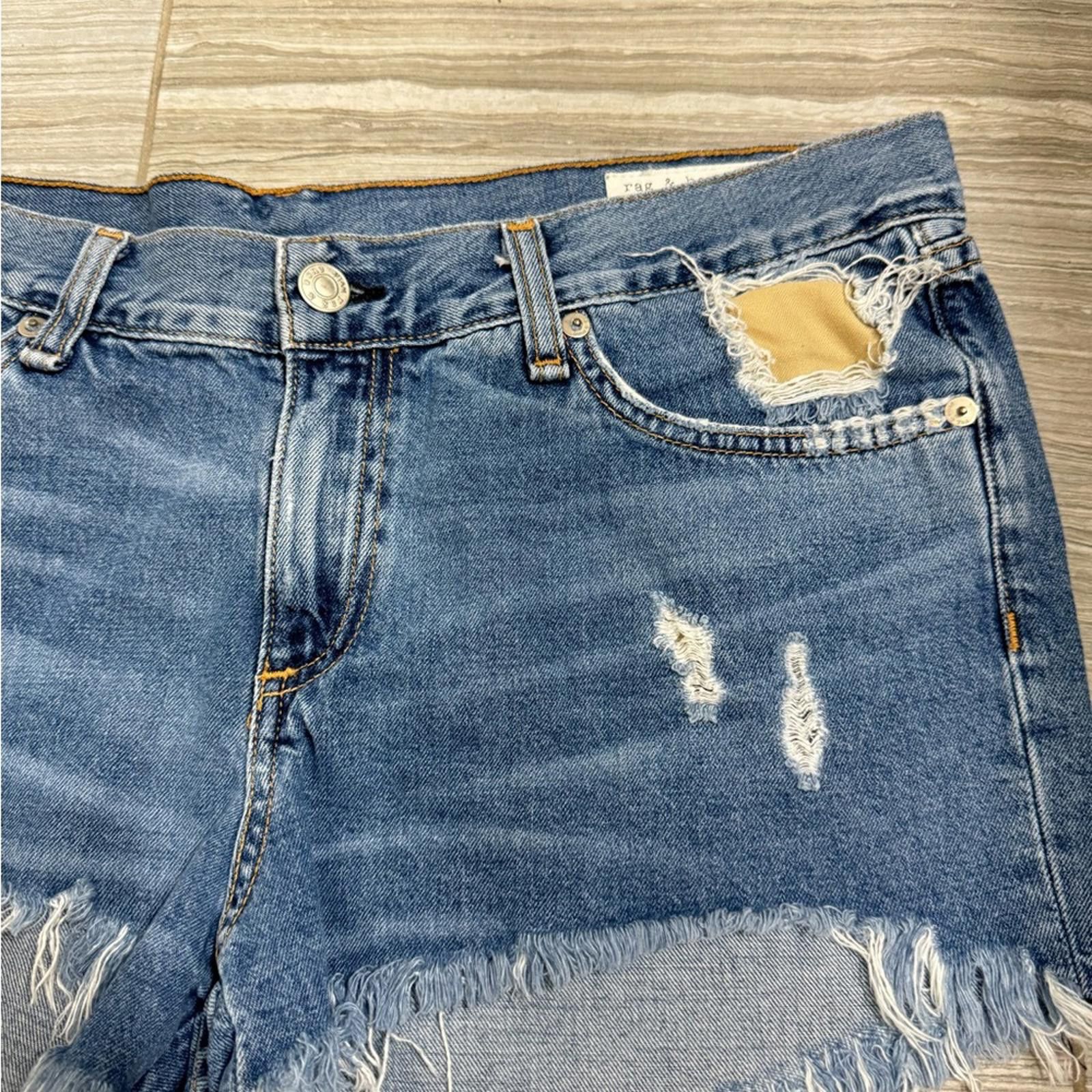 Rag & Bone Rag & Bone Winnie Distressed Cut Off Denim Shorts- Size 29 Size 29" - 3 Thumbnail