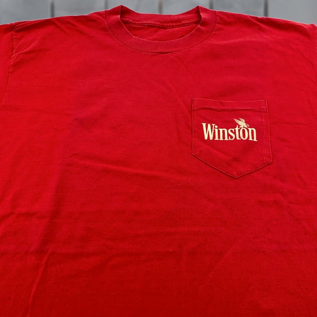 Vintage VINTAGE Winston SELECT CIGARETTE T-Shirt Large/XL pocket Men Red 90s 80s Shirt Mens Size US L / EU 52-54 / 3 - 1 Thumbnail