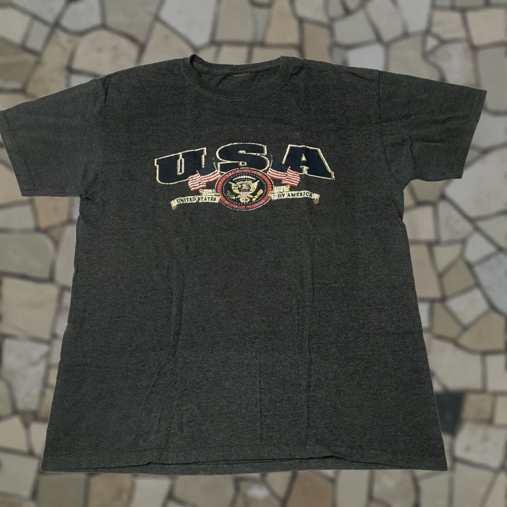 Tultex VINTAGE stars stripes USA T-Shirt Large America Patriotism tultex Mens Gray Size US L / EU 52-54 / 3 - 1 Thumbnail
