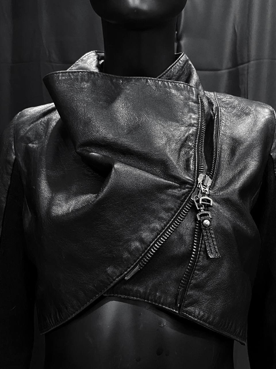 Other Italian Horse Leather Asymmetric Crop Jacket Size S / US 4 / IT 40 - 4 Thumbnail