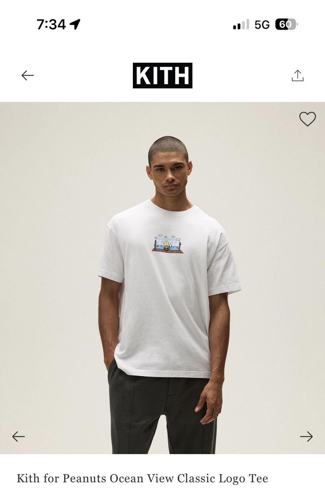 Kith × Peanuts KITH FOR PEANUTS OCEAN VIEW CLASSIC LOGO TEE - WHITE - XL Size US XL / EU 56 / 4 - 3 Thumbnail