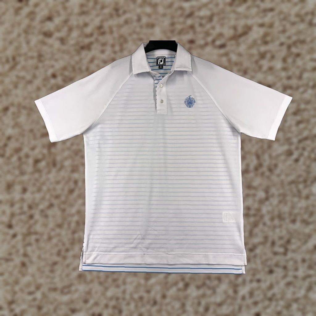 Footjoy FootJoy Polo Mens Large White Striped Polyester Blend Golf Lightweight Shirt Size US L / EU 52-54 / 3 - 1 Thumbnail