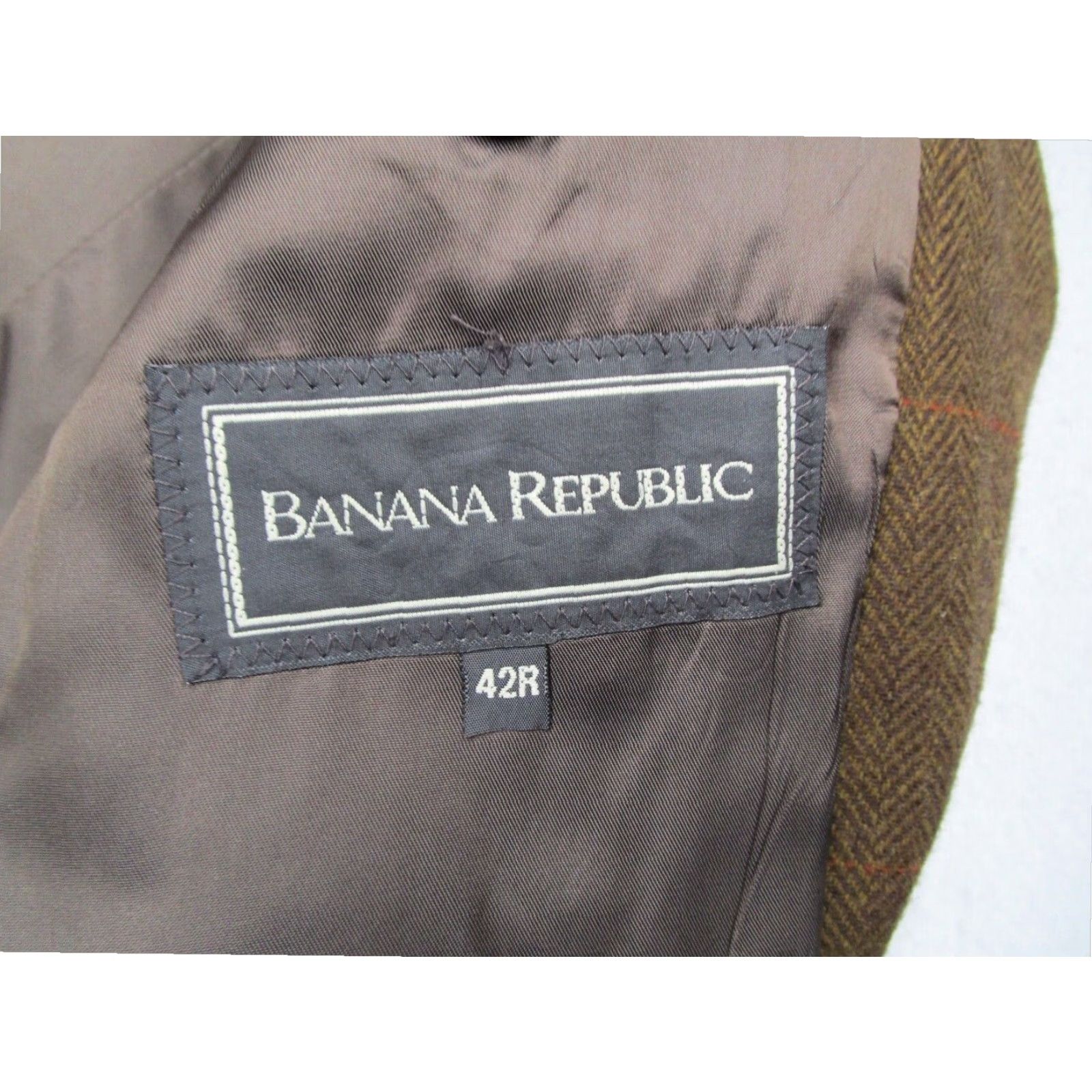 Banana Republic Banana Republic Mens Brown 2 Button Wool Blazer Jacket 42 Regular Size 42R - 2 Thumbnail