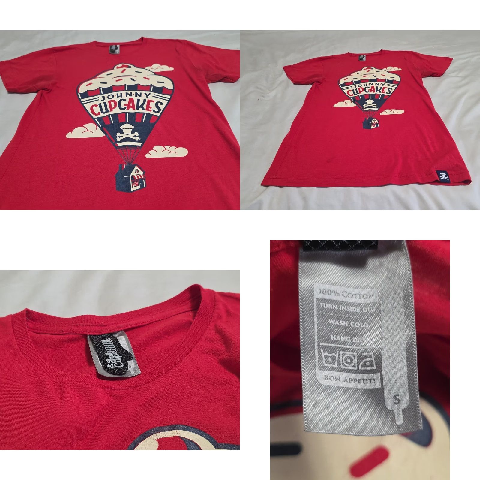 Johnny Cupcakes Johnny Cupcakes Disney Pixar "UP" Homage Red T-shirt SZ Small Unisex Adults Crew Neck Short Sleeve USA Graphic Print Size US S / EU 44-46 / 1 - 8 Thumbnail