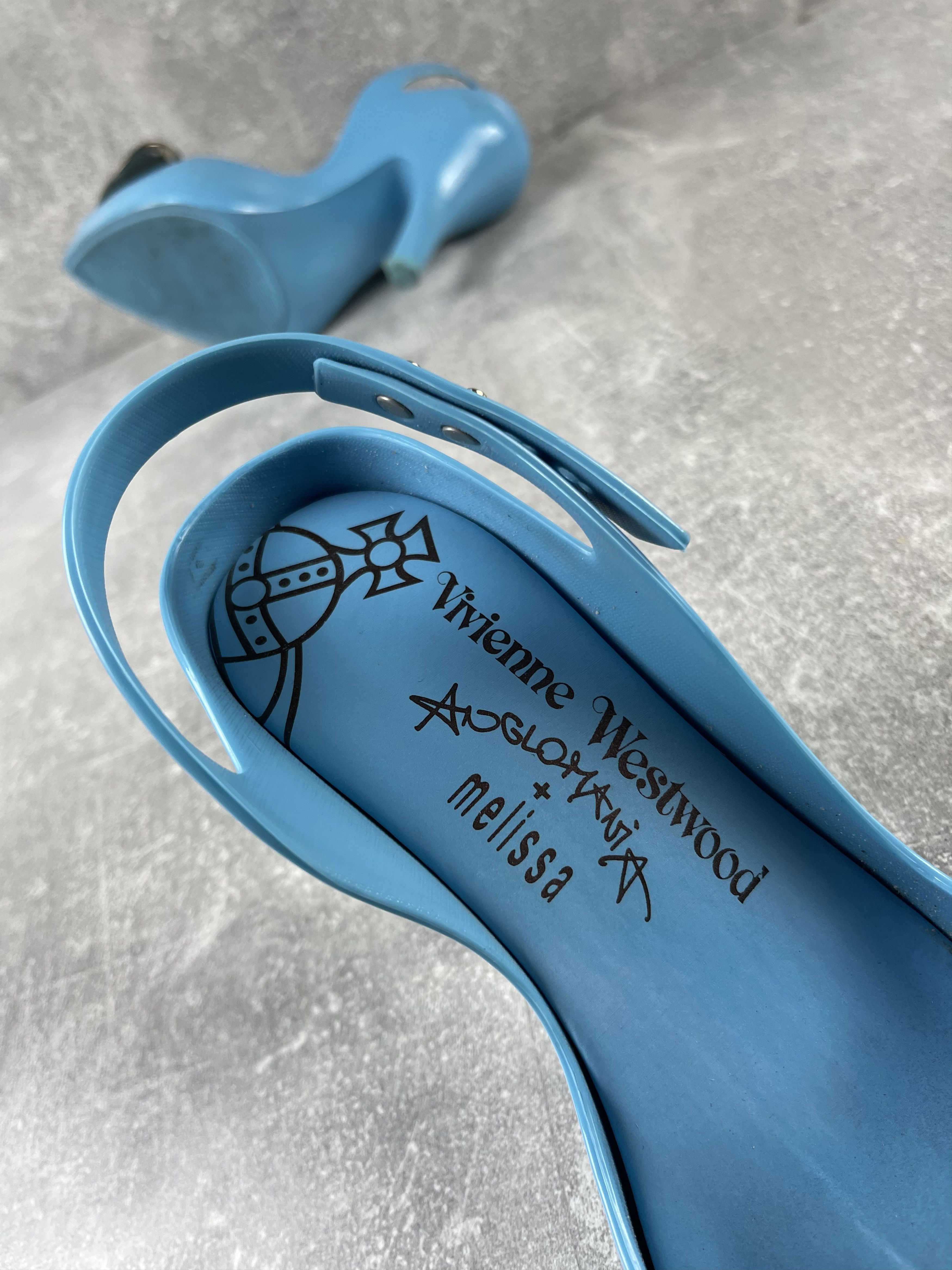 Melissa × Vivienne Westwood Vivienne Westwood ANGLOMANIA Melissa Heart Blue Heels Pumps Size US 8 / IT 38 - 9 Thumbnail
