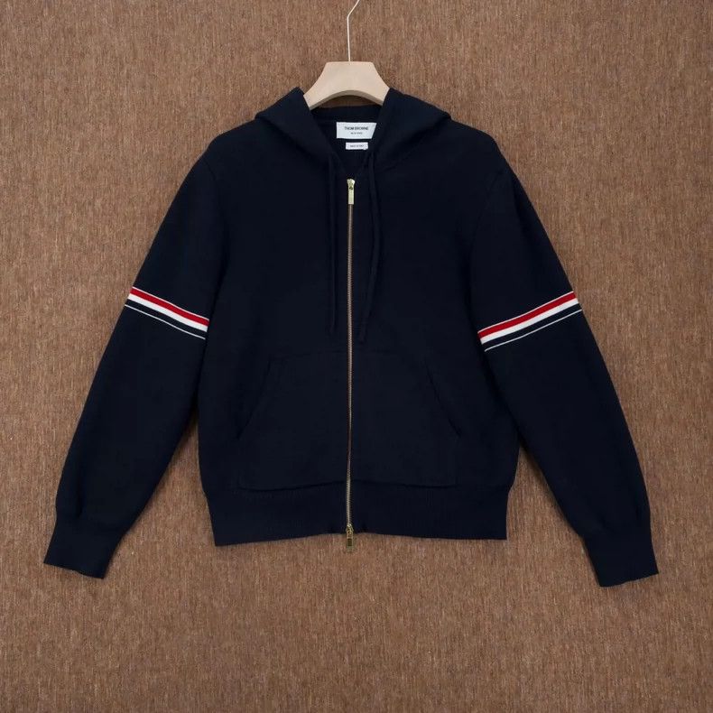 Thom Browne Thom Browne Zippered long-sleeved hooded sweater Size US L / EU 52-54 / 3 - 1 Thumbnail