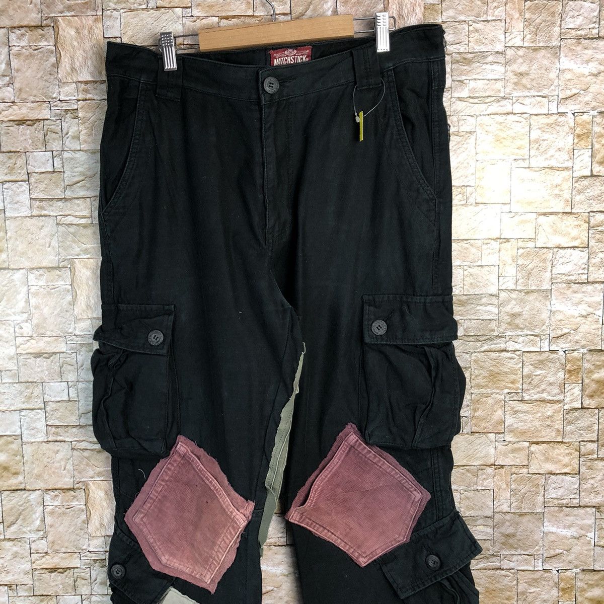 Japanese Brand Matchstick Black Cargo Multipocket Pants #A145 Size US 34 / EU 50 - 2 Thumbnail
