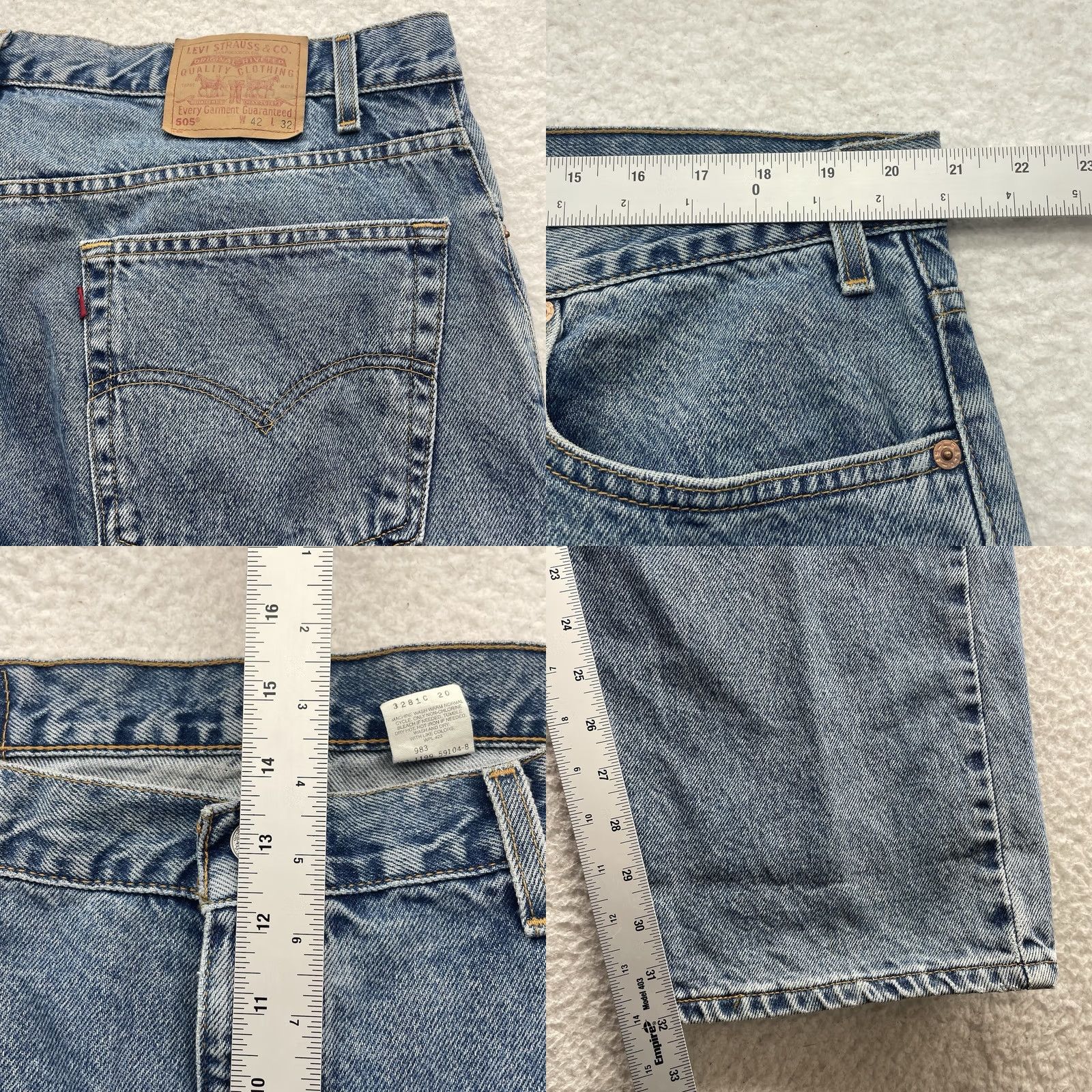 Levi's VINTAGE Levi's 505 Jeans Mens 42x32 Regular Fit Straight Leg Y2K Light Wash Blue Size US 42 / EU 58 - 8 Thumbnail