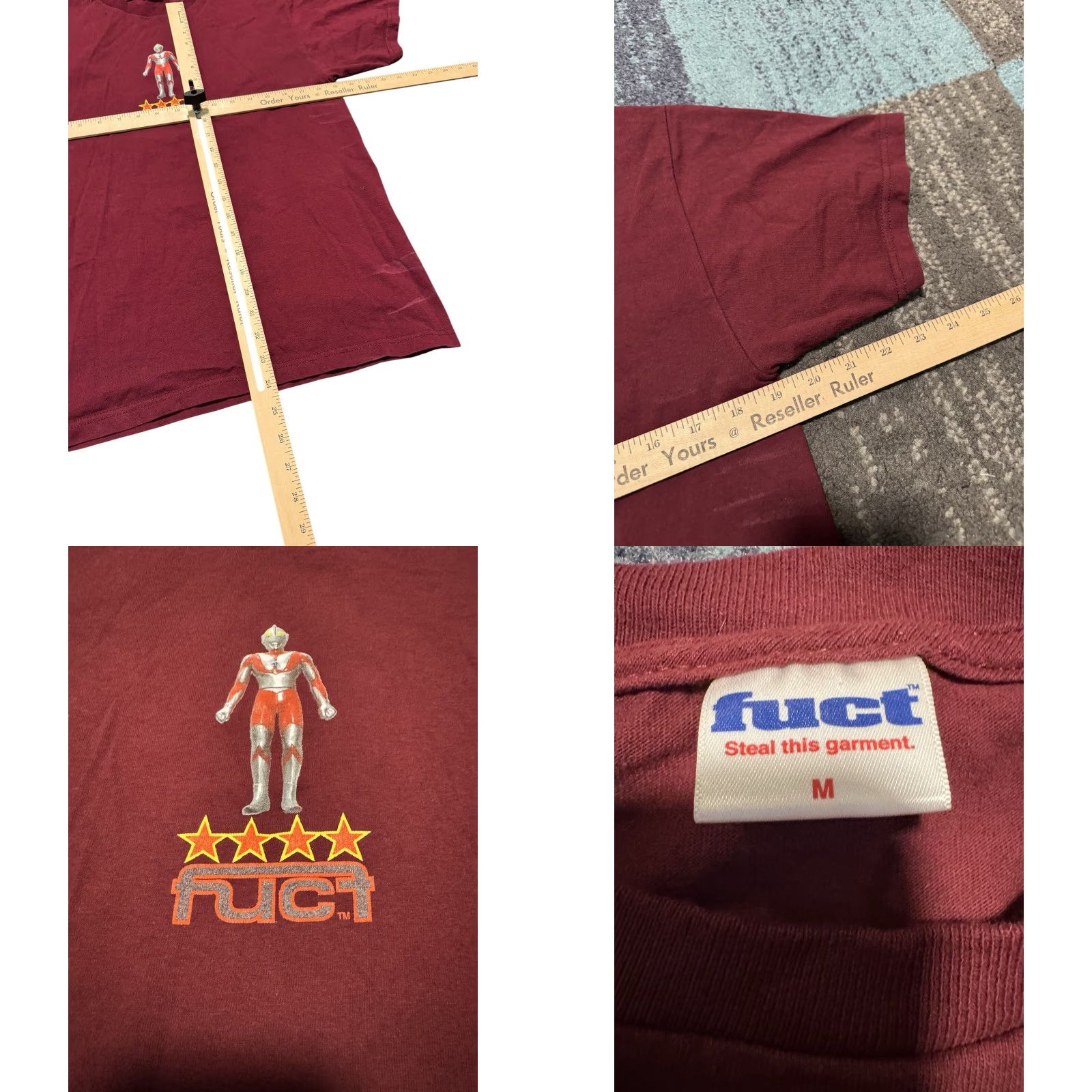 FUCT VINTAGE FUCT Ultraman T-shirt Maroon Size Medium Made In USA Rare HTF Mens T-Shirt Ultraman USA 2000s Size US M / EU 48-50 / 2 - 9 Thumbnail