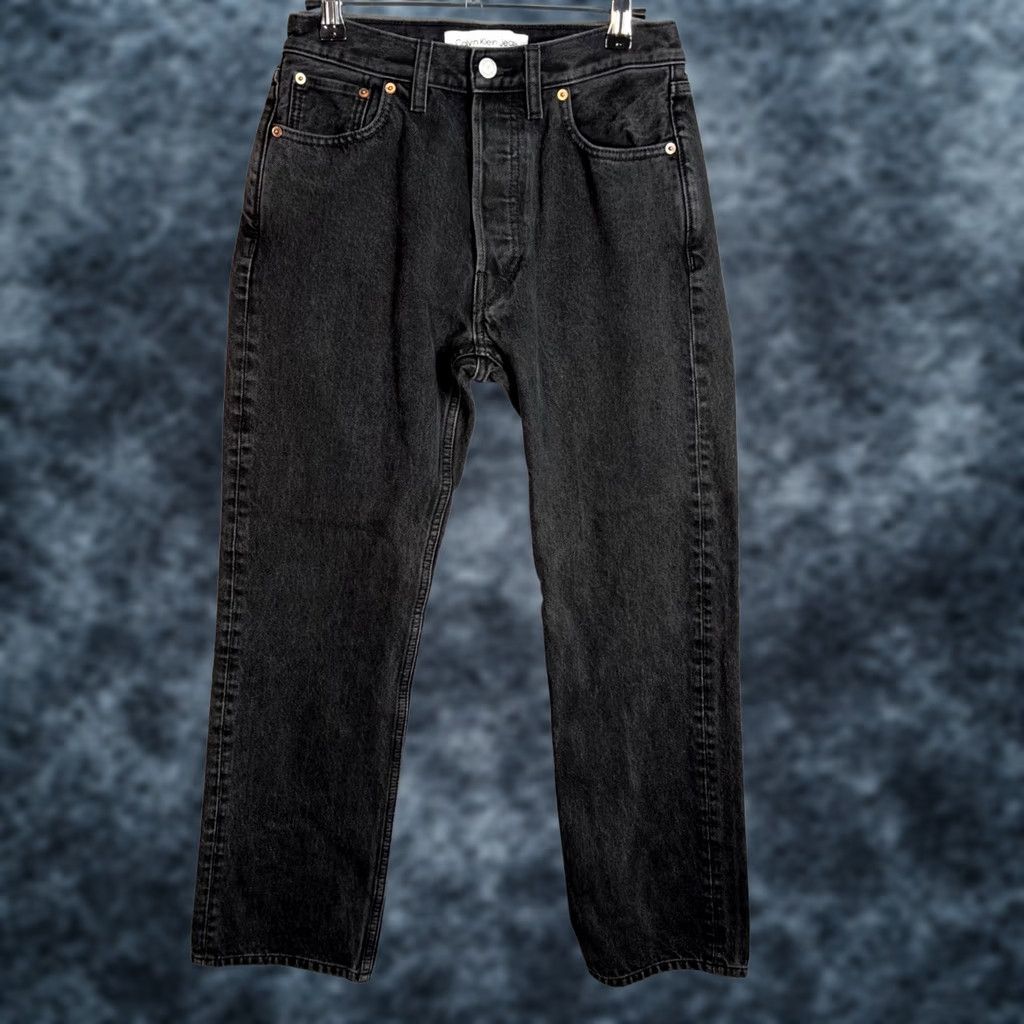 Calvin Klein Calvin Klein Jeans Womens Size 27 x 28 Straight Denim Pants Black 5-Pocket Regular Inseam 28in Size 27" / US 4 / IT 40 - 1 Thumbnail