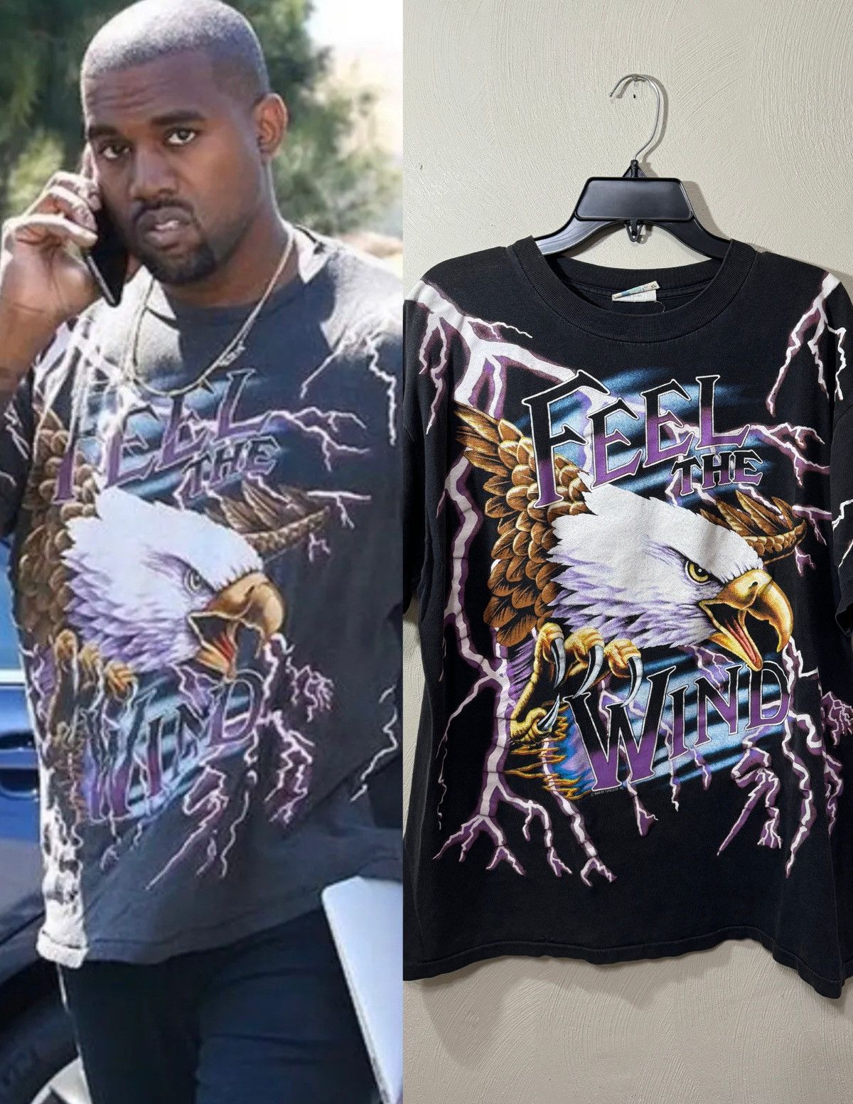 Vintage Vintage American Thunder Feel The Wind Kanye West T Shirt 