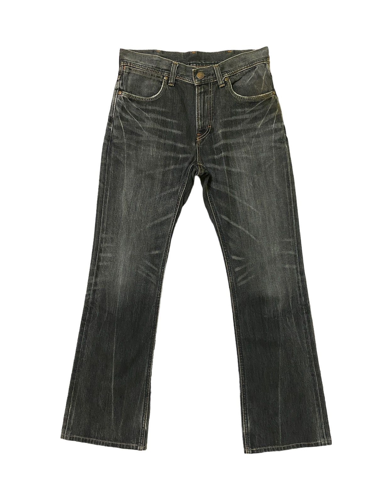 Image of Vintage Flared Wrangler Clawmarks Bootcut Denim Jeans in Black, Men's (Size 30)