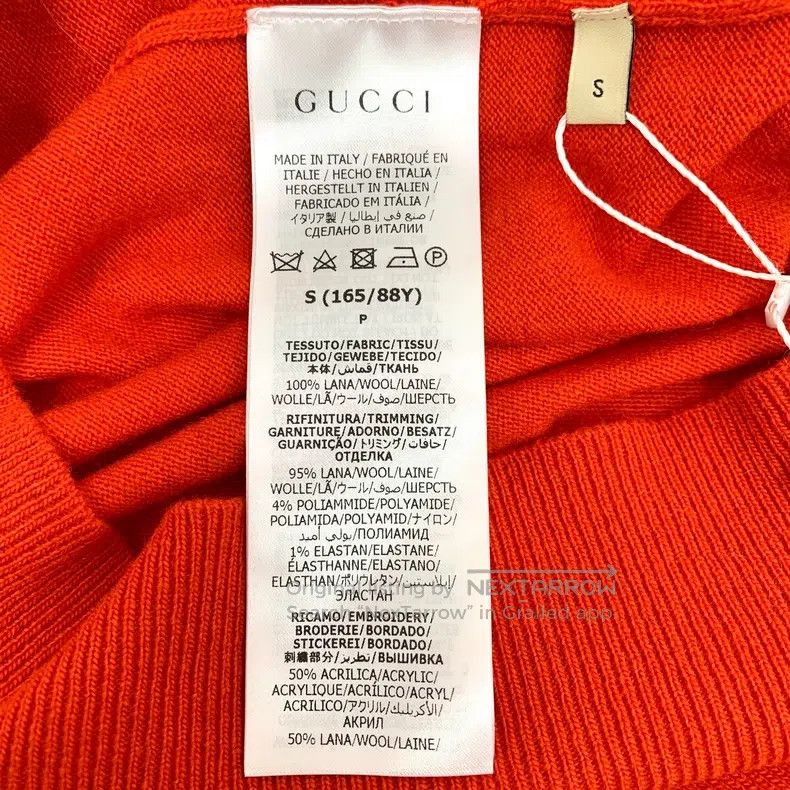 Gucci Gucci Co-branded red logo embroidered wool V-neck single-b Size S / US 4 / IT 40 - 6 Thumbnail
