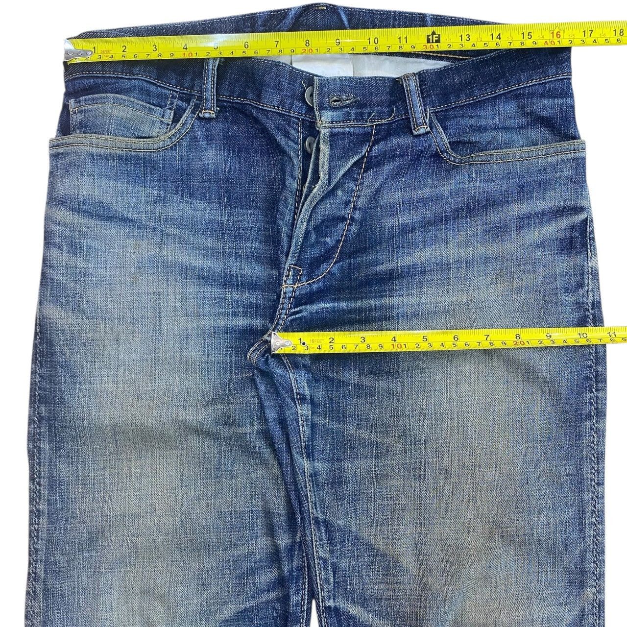 Other Japanese Brand Whiskers Faded Wash Style Loose Jeans Size US 33 - 5 Thumbnail
