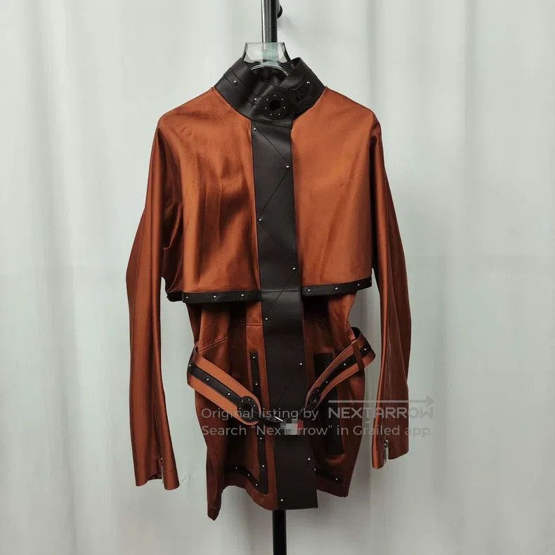 Hermes Hermes Leather and Cotton Blend Coat Size XXS / US 00 / IT 34 - 1 Thumbnail