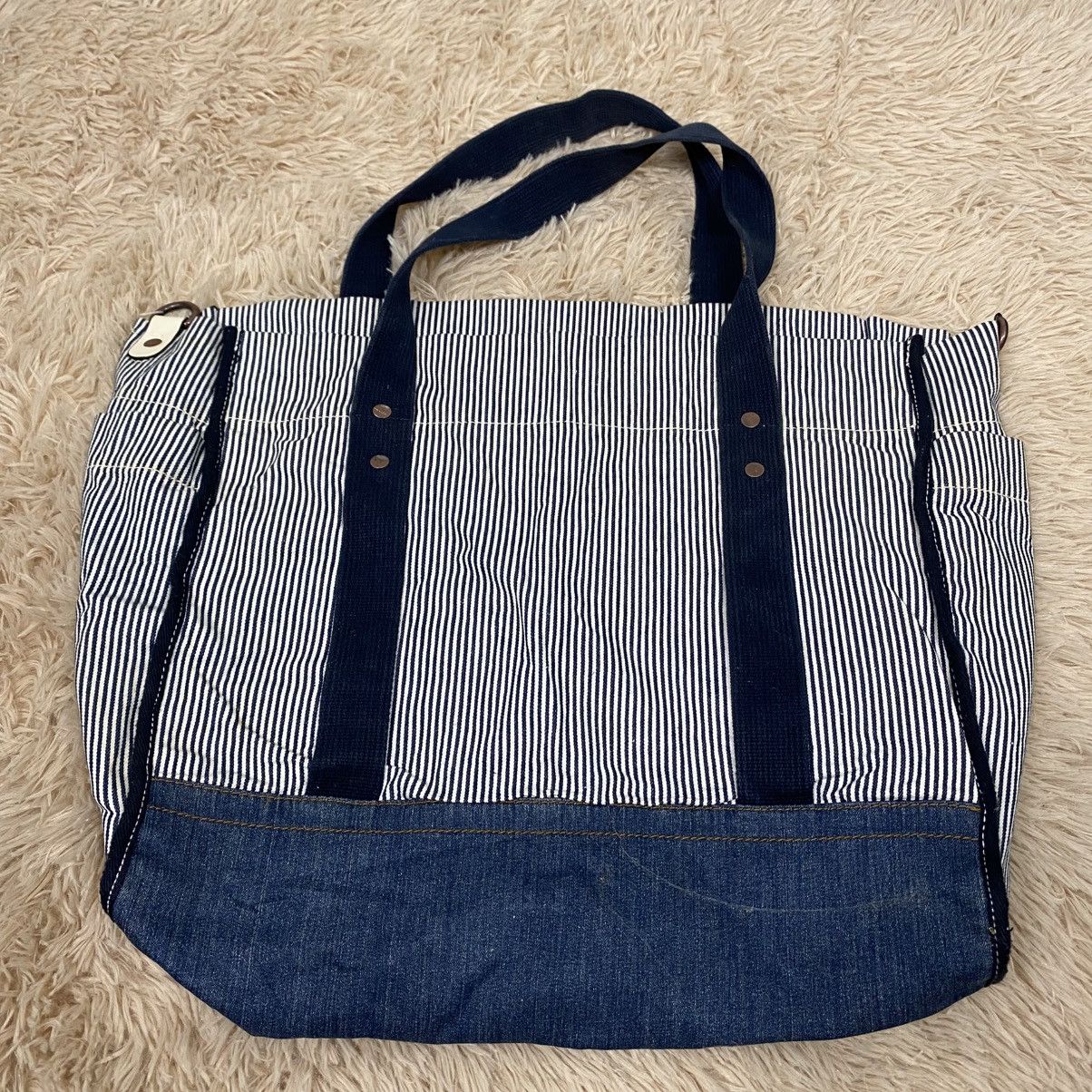 Japanese Brand 📌Vintage Striped Design Chore Bag Gap Hickory Issey Miyake Size ONE SIZE - 11 Thumbnail