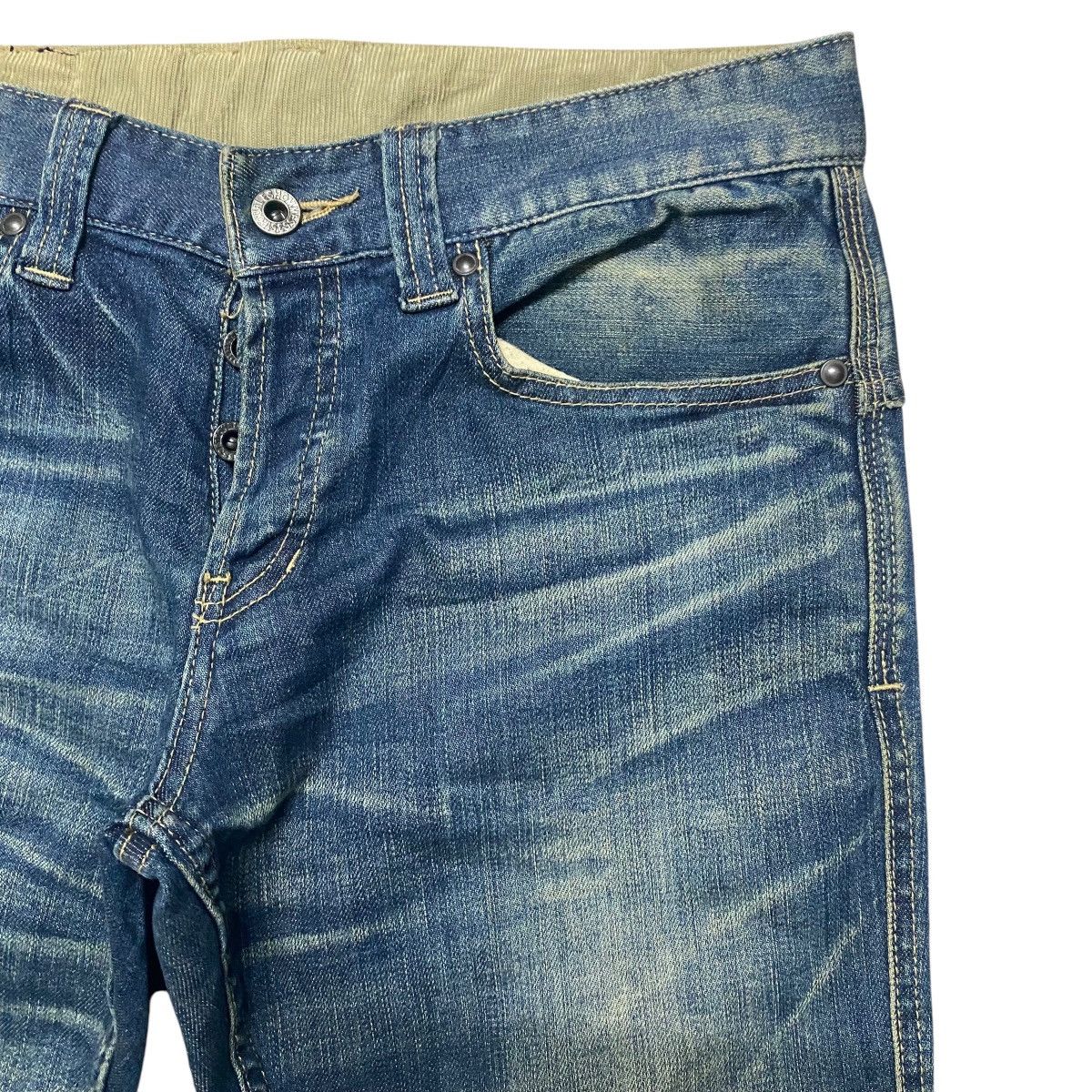 5351 POUR LES HOMMES 5351 Pour Les Hommes Curve Leg Denim Low Flare Jeans Size US 32 / EU 48 - 5 Thumbnail