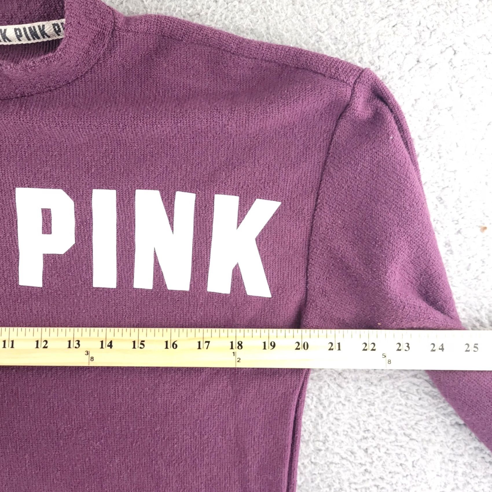 Victoria's Secret Victoria's Secret Mock Neck Sweater Women's XS Burgundy Pink Love Fuzzy Pullover Sweatshirt Long Sleeve Solid Size XS / US 0-2 / IT 36-38 - 6 Thumbnail