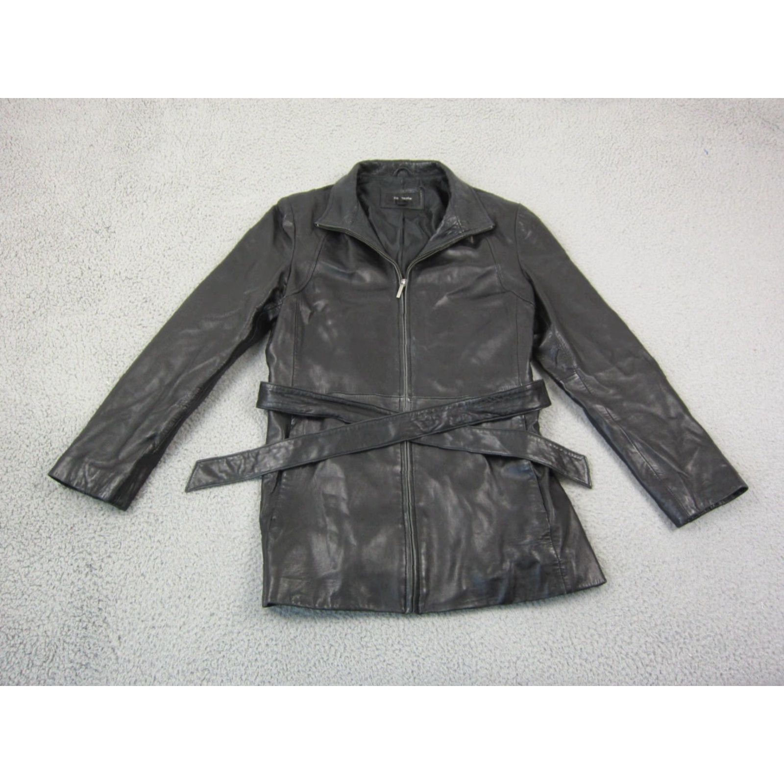 Vintage VINTAGE Colebrook Leather Jacket Womens L Black Full Zip Belted Moto 90s Y2K Leather Lining Belted Full Zip Biker Womens Size L / US 10 / IT 46 - 2 Thumbnail