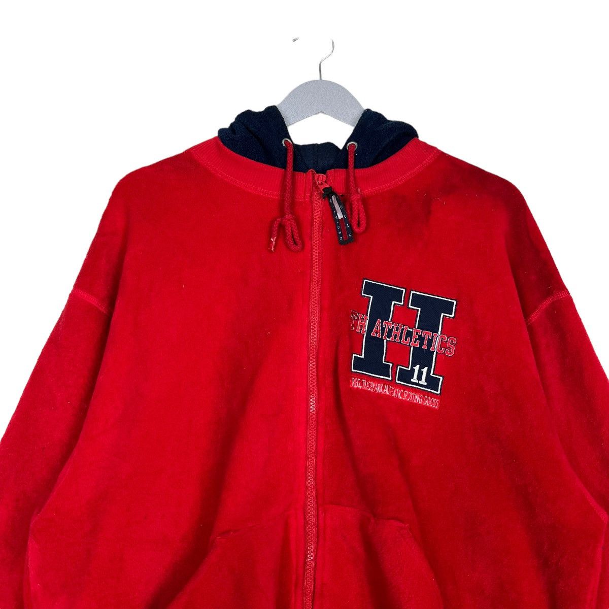 Tommy Hilfiger 🔥 VINTAGE 90s TOMMY HILFIGER ANORAK FLEECE HOODIES BOMBER Size US L / EU 52-54 / 3 - 4 Thumbnail