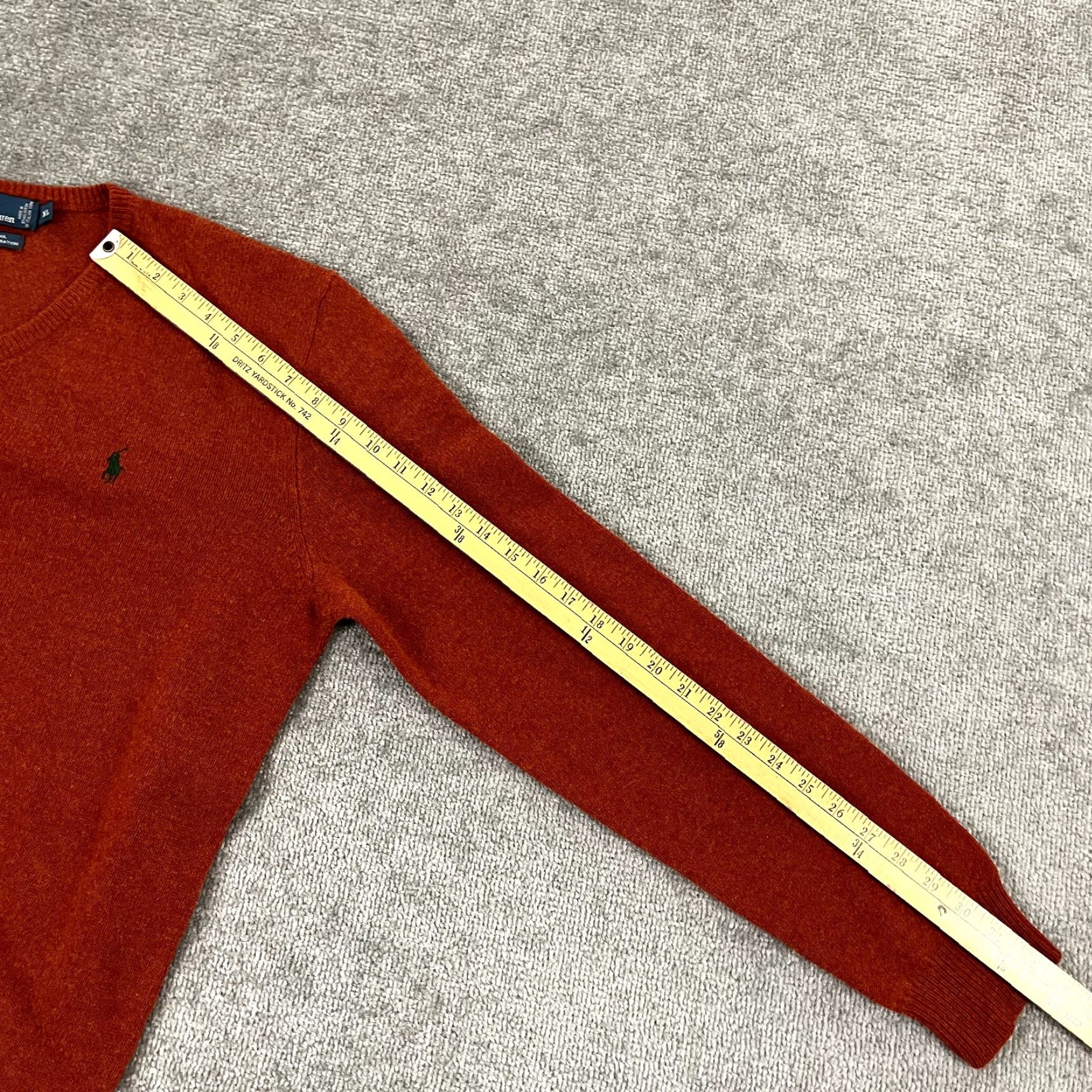 Polo Ralph Lauren Polo Ralph Lauren Sweater Men's XL Lambswool Burnt Orange V-Neck Pullover Size US XL / EU 56 / 4 - 7 Thumbnail