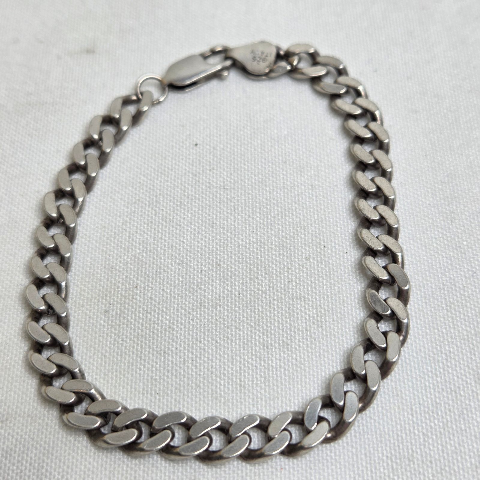 Sterling Silver Sterling Silver Curb Chain Bracelet Italy .925 7.5" Size ONE SIZE - 3 Thumbnail