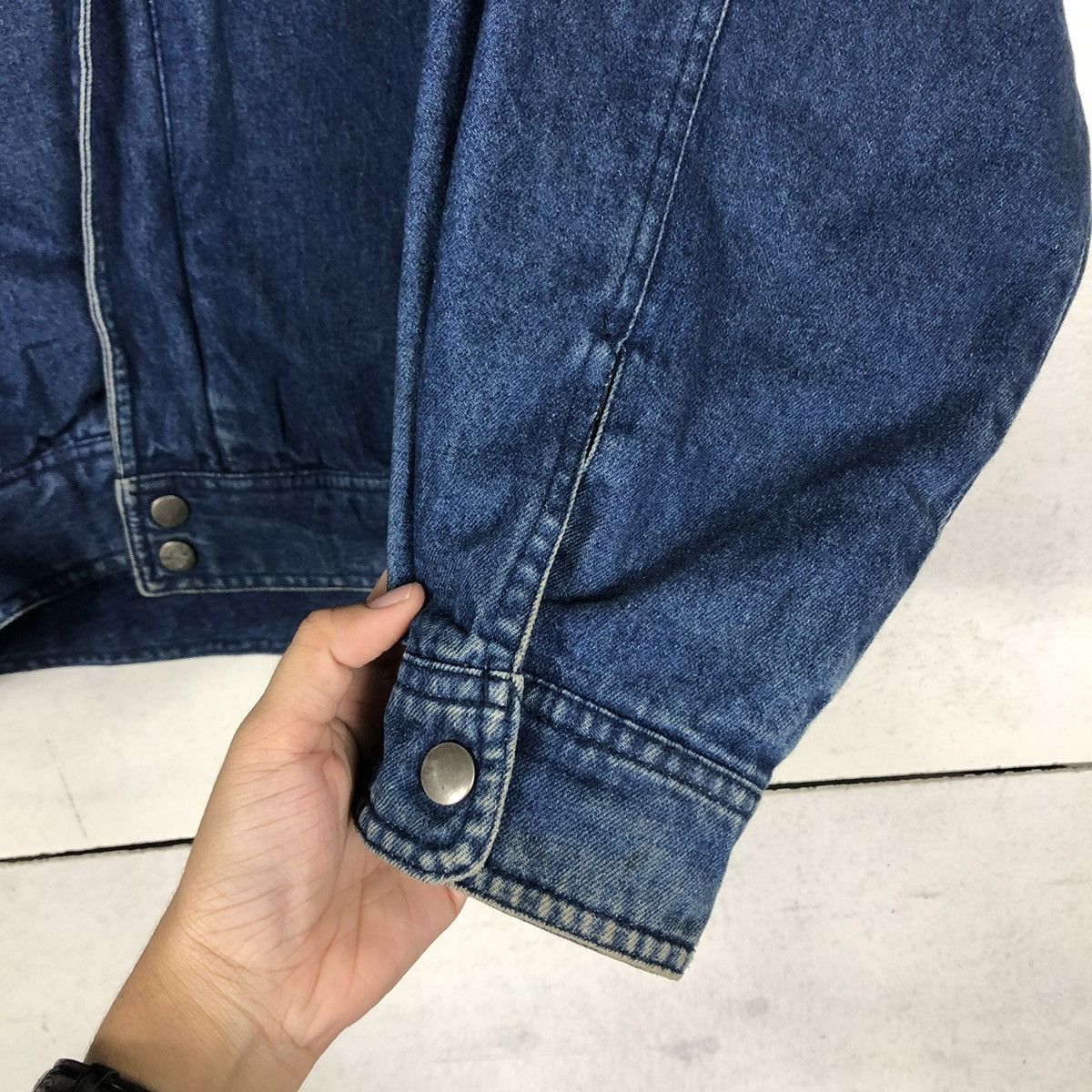Japanese Brand VINTAGE BOMBER JACKET DENIM PARACHUTE RIVERSON ISSEY MIYAKE Size US M / EU 48-50 / 2 - 17 Thumbnail