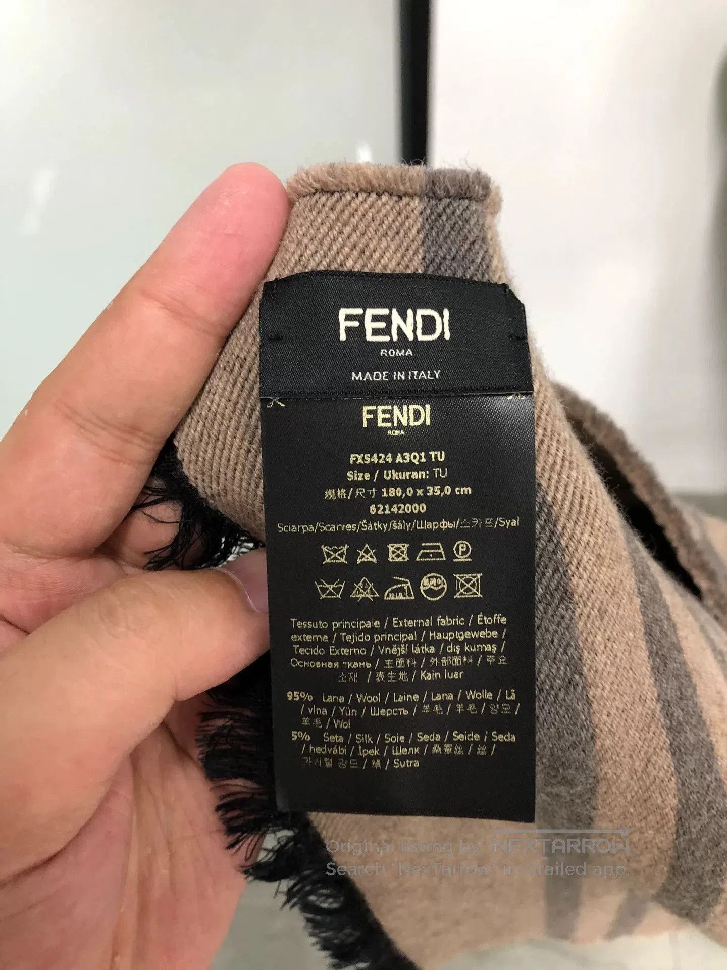 Fendi fendi monogram patterned scarf 180x35cm. Size ONE SIZE - 2 Thumbnail
